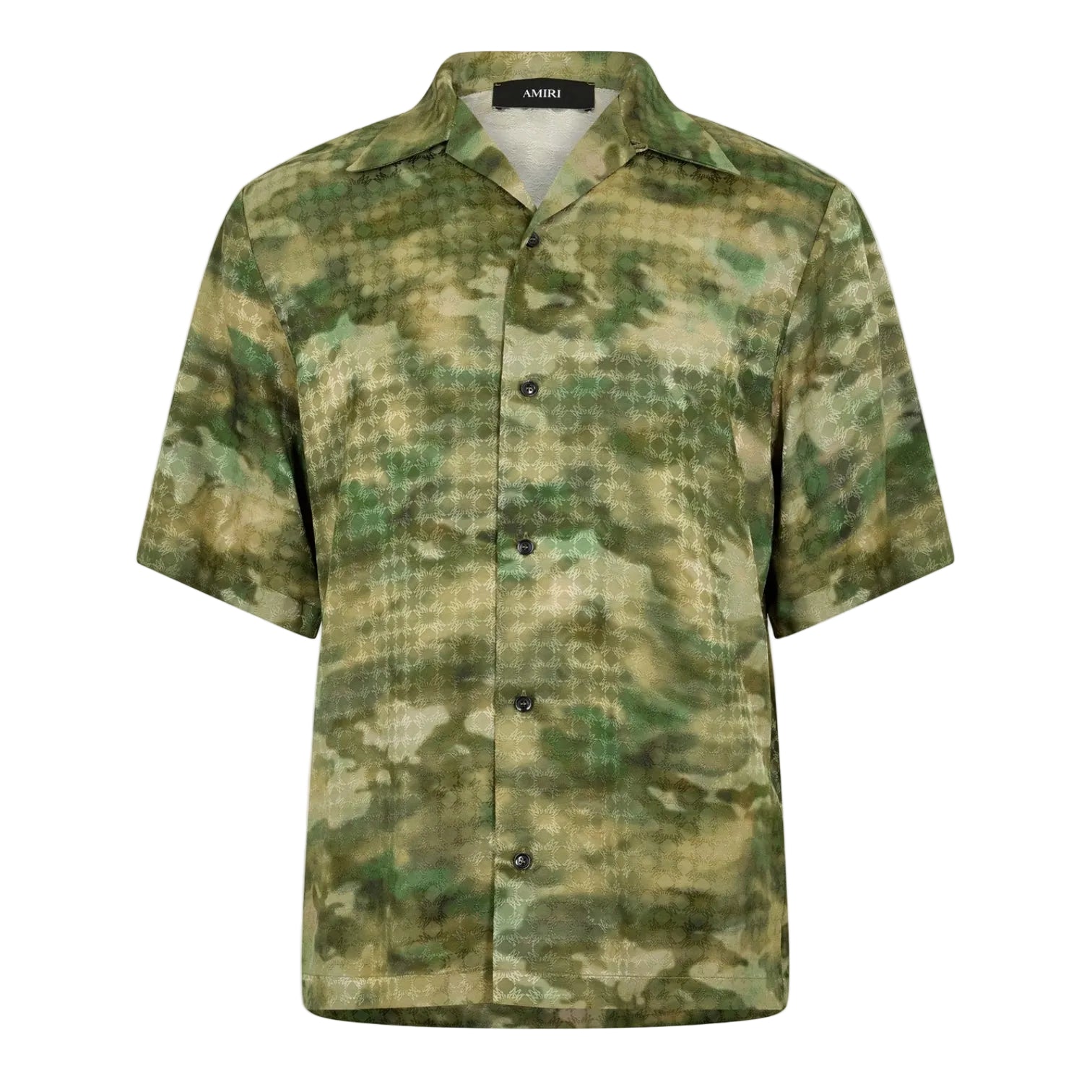 LUXURY HUB AMIRI MEN'S MA CAMO SHORT SLEEVE BOWLING SHIRT
