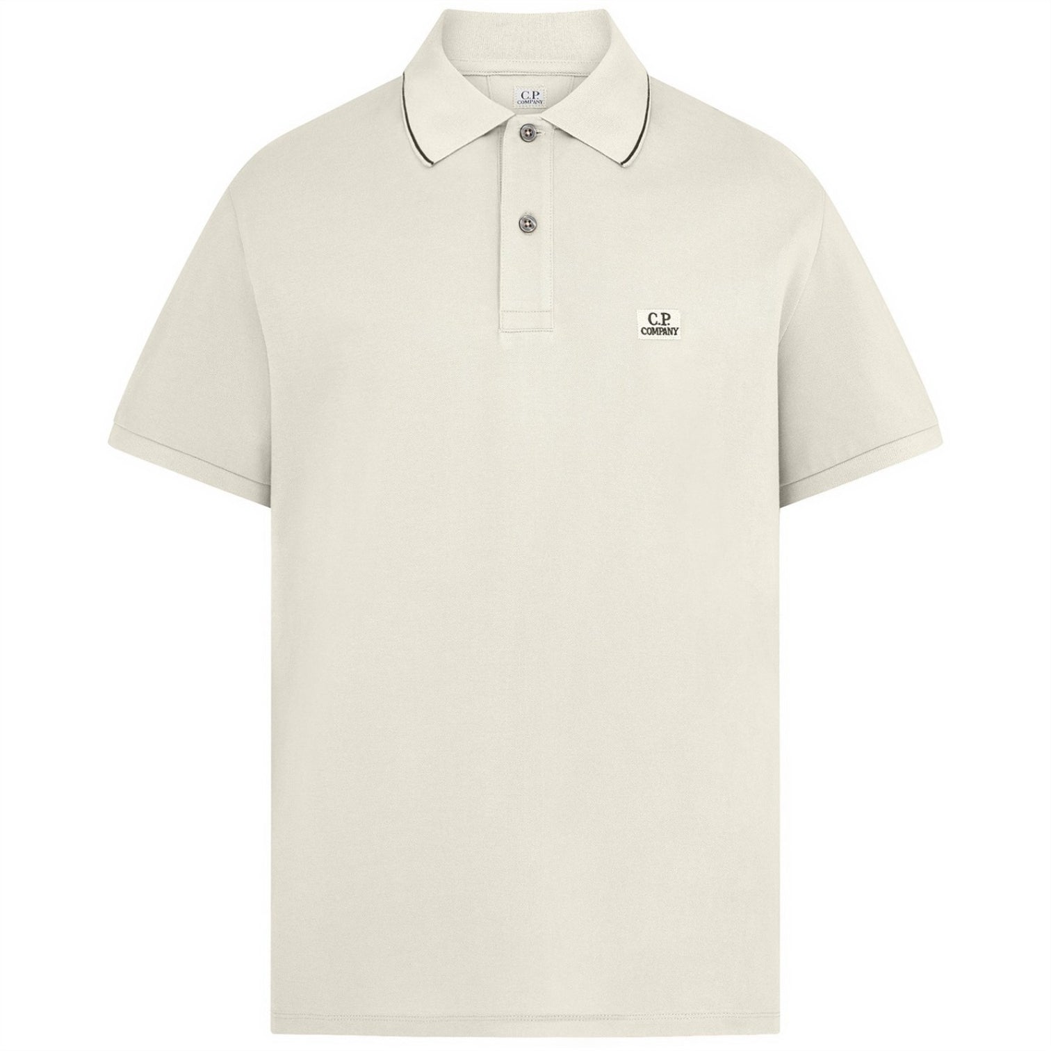 LUXURY HUB CP COMPANY SHORT SLEEVE TIPPED POLO SHIRT