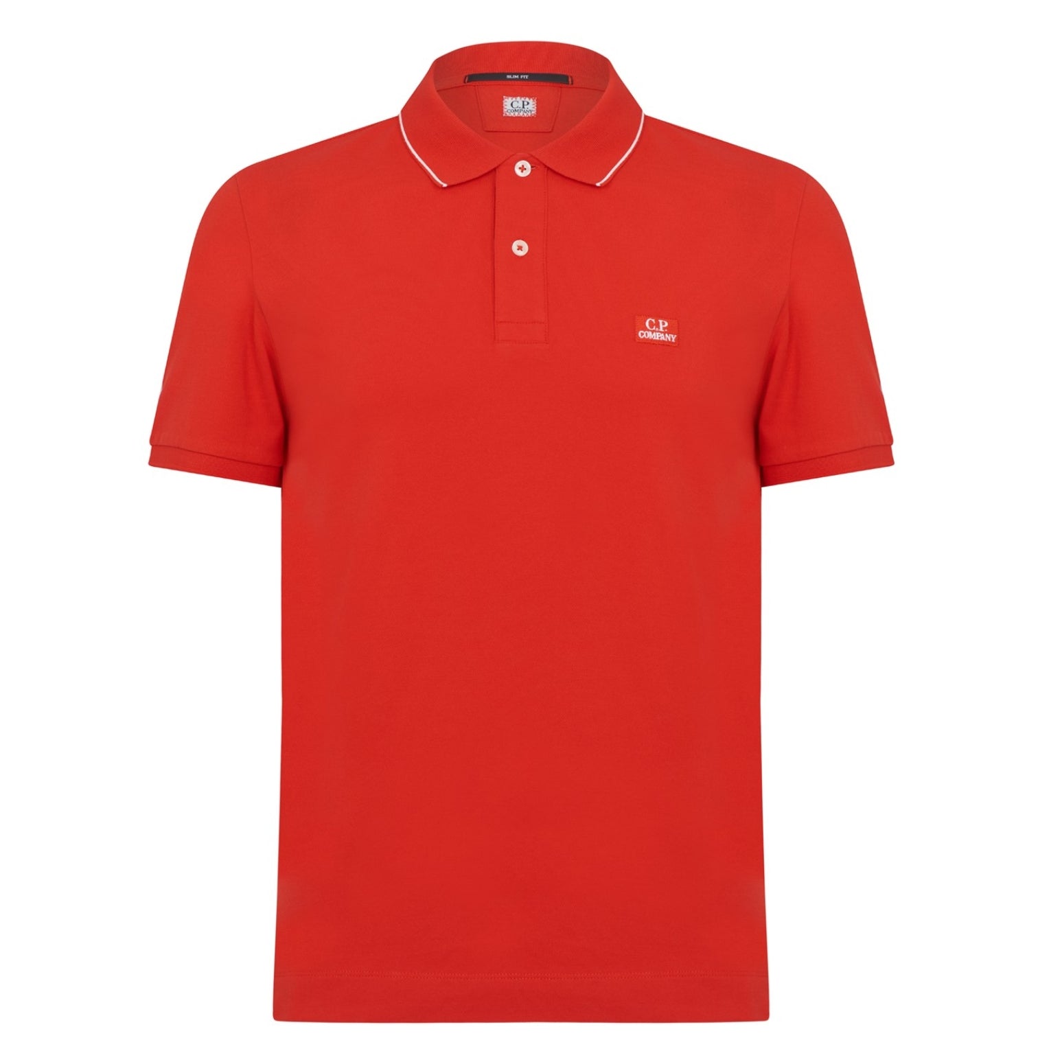 LUXURY HUB CP COMPANY SHORT SLEEVE TIPPED POLO SHIRT