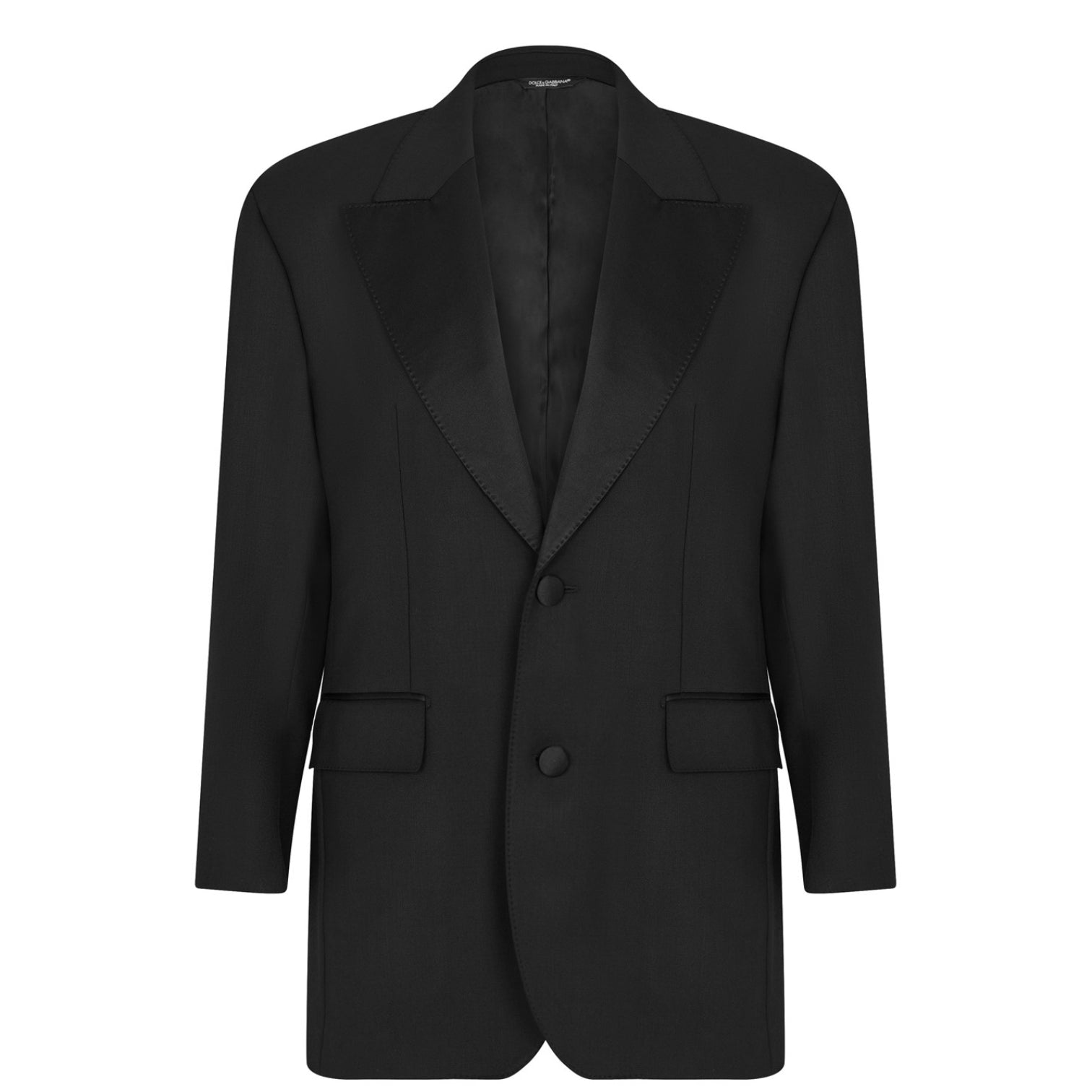 LUXURY HUB DOLCE AND GABBANA SATIN TRIMMED TUXEDO BLAZER