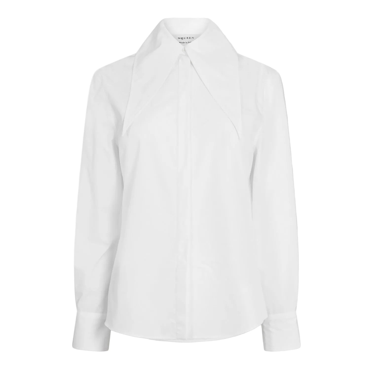 LUXURY HUB ALEXANDER MCQUEEN WOMEN'S ALEX COMPACT LONG SLEEVE PLAIN SHIRT