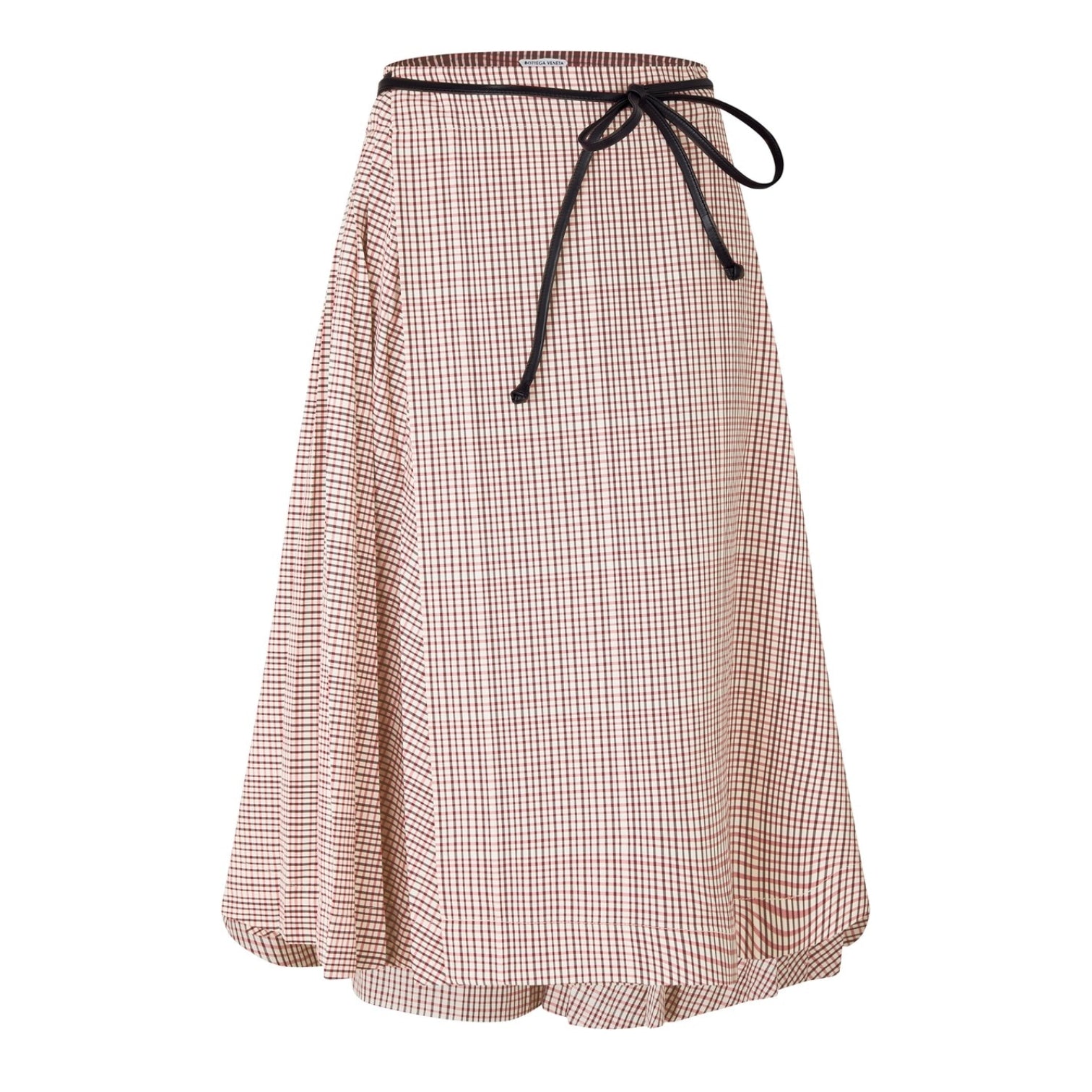 LUXURY HUB BOTTEGA VENETA CHECK VISCOSE SKIRT