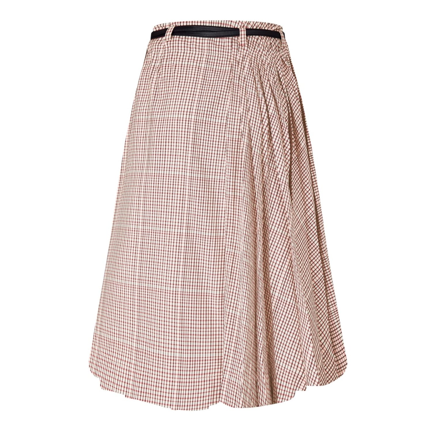 LUXURY HUB BOTTEGA VENETA CHECK VISCOSE SKIRT