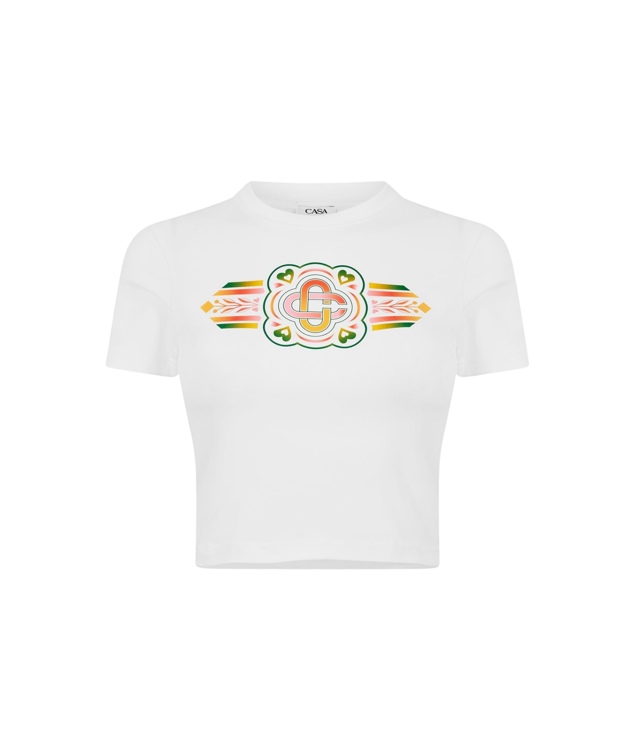 LUXURY HUB CASABLANCA WOMEN'S CASA GRAPHIC SLIM FIT BABY TEES