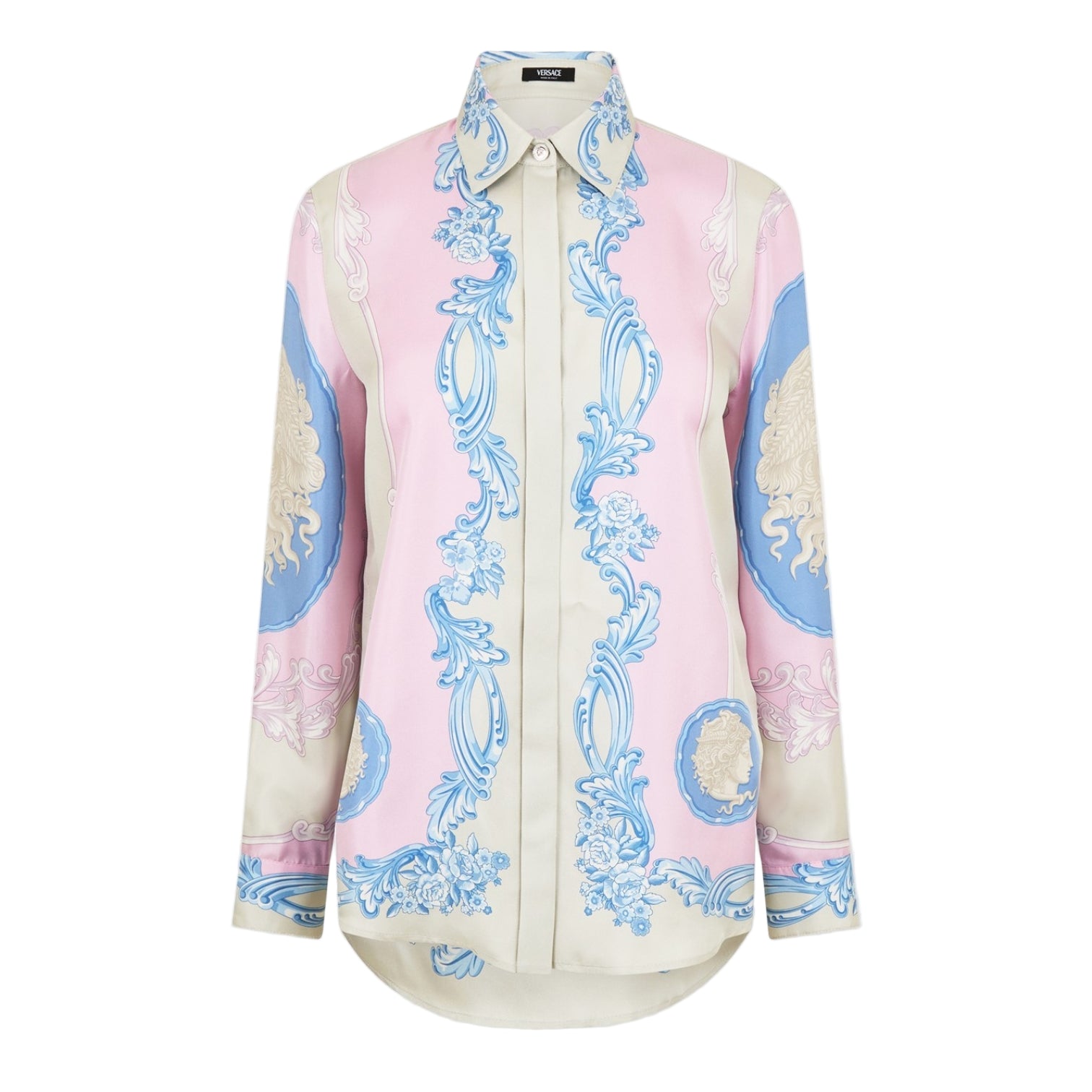 LUXURY HUB VERSACE CAMEO SILK SHIRT