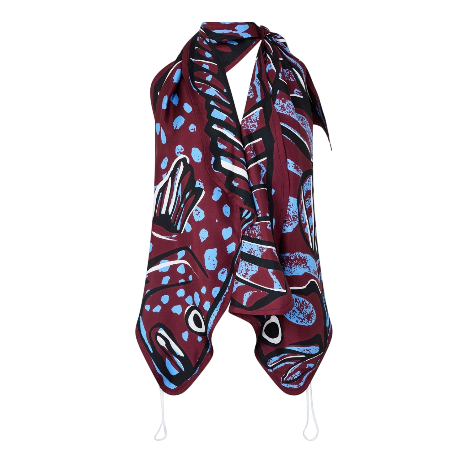 LUXURY HUB BOTTEGA VENETA WOMEN'S FISH SILK TWILL CUT OUT TOP