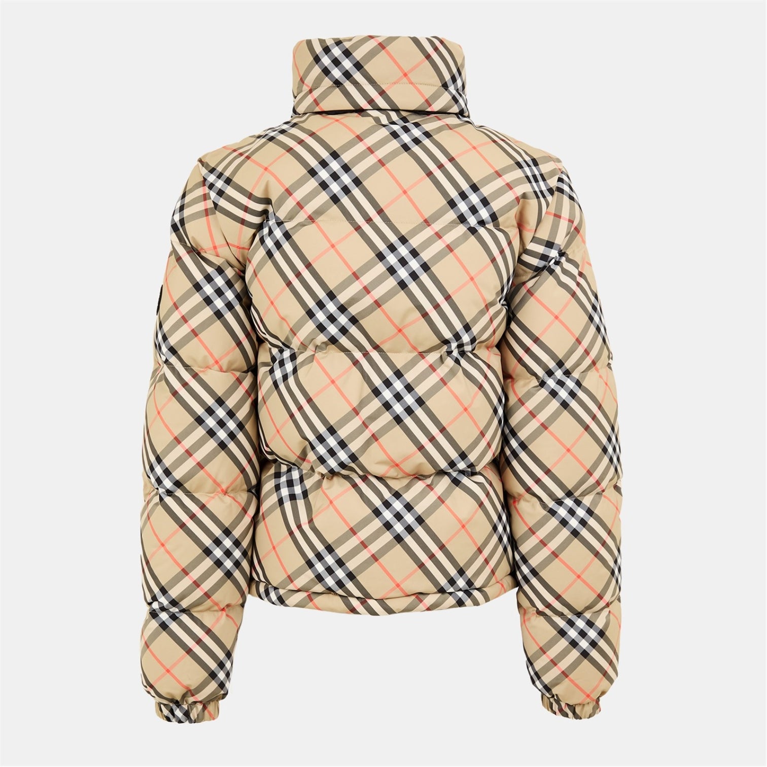 LUXURY HUB BURBERRY WOMEN'S CHECK INSULATED SHORT PUFFER JACKET