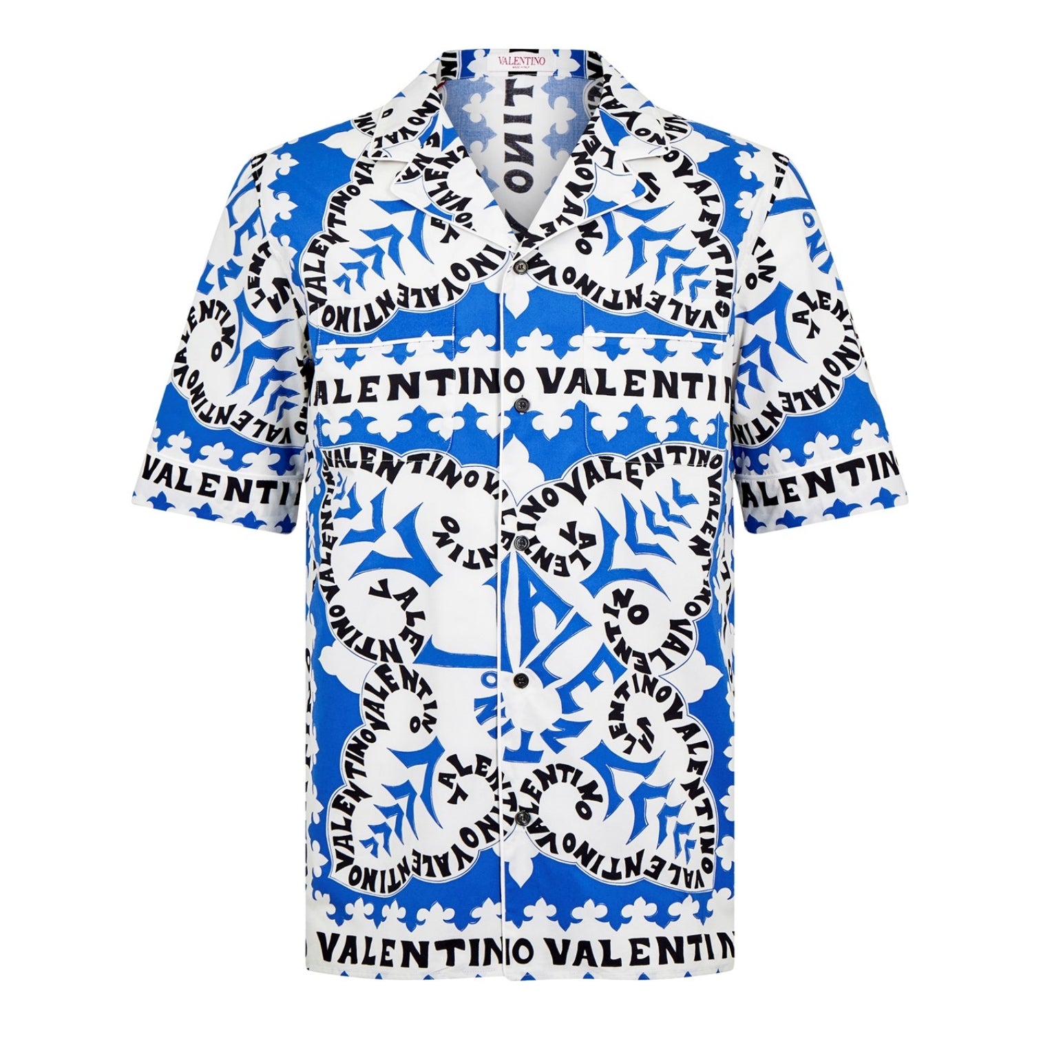 LUXURY HUB VALENTINO SHORT SLEEVE COTTON BANDANA SHIRT