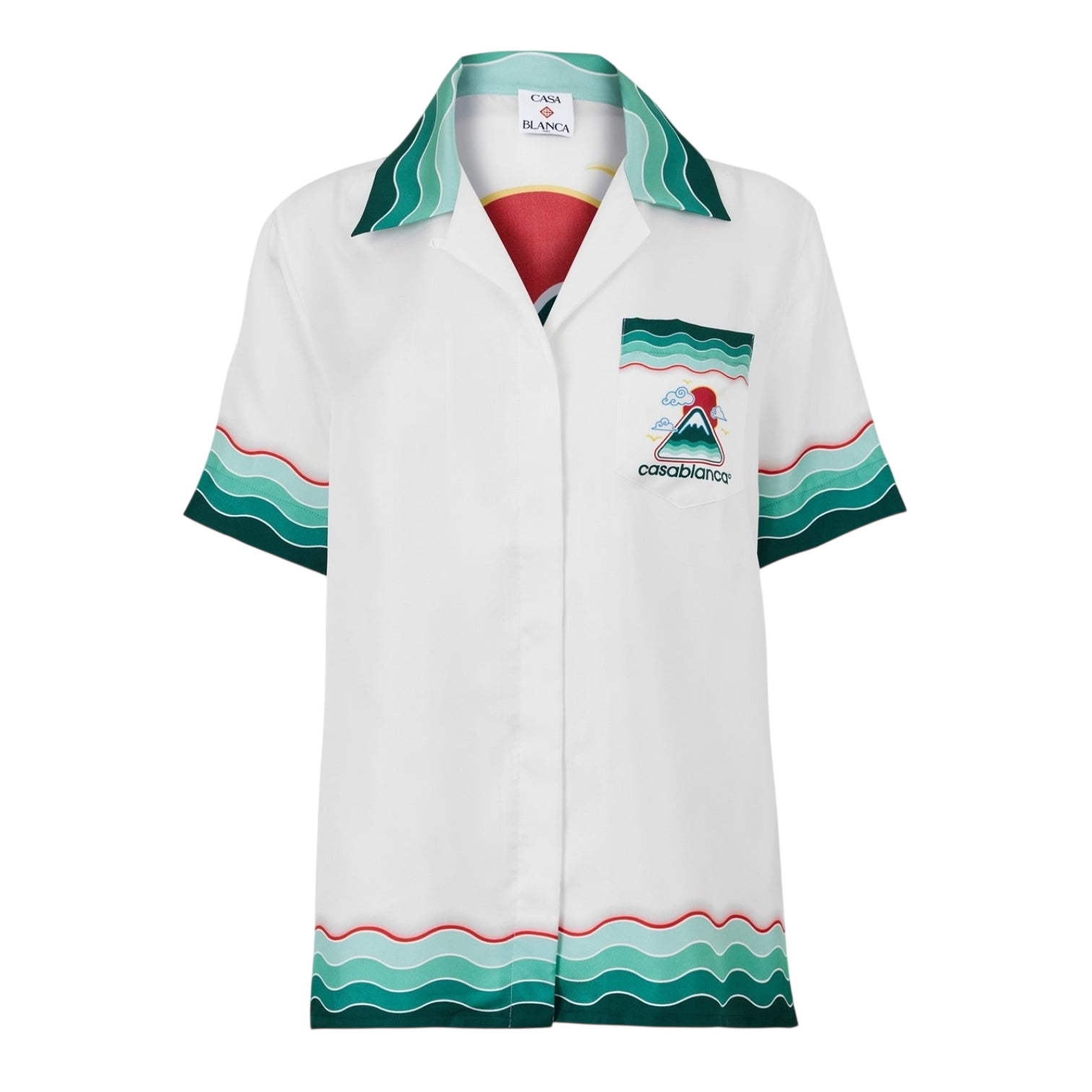 LUXURY HUB CASABLANCA WOMEN'S LOGO SHORT SLEEVE BOWLING SHIRT