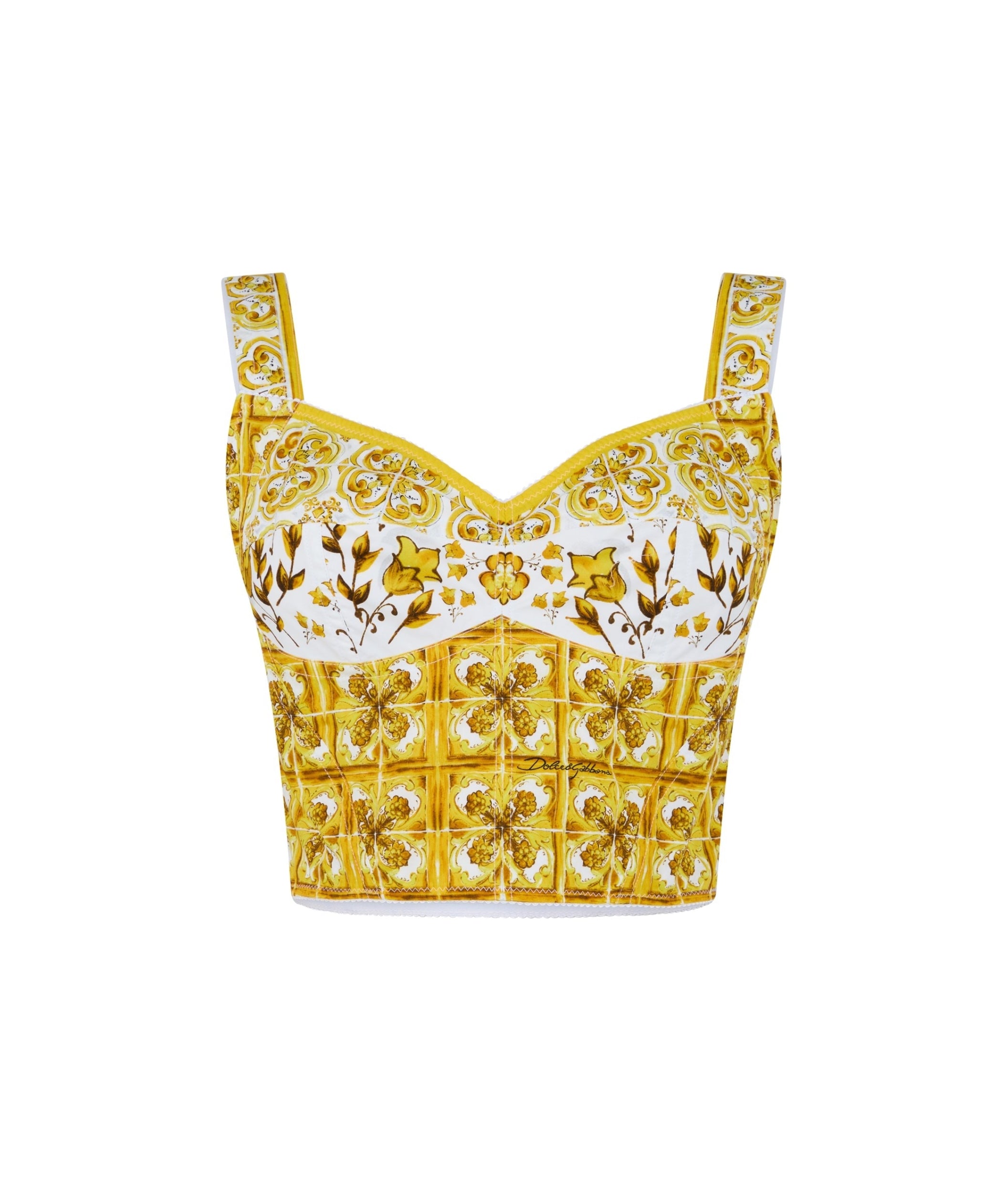 LUXURY HUB DOLCE AND GABBANA CROPPED POPLIN CORSET TOP