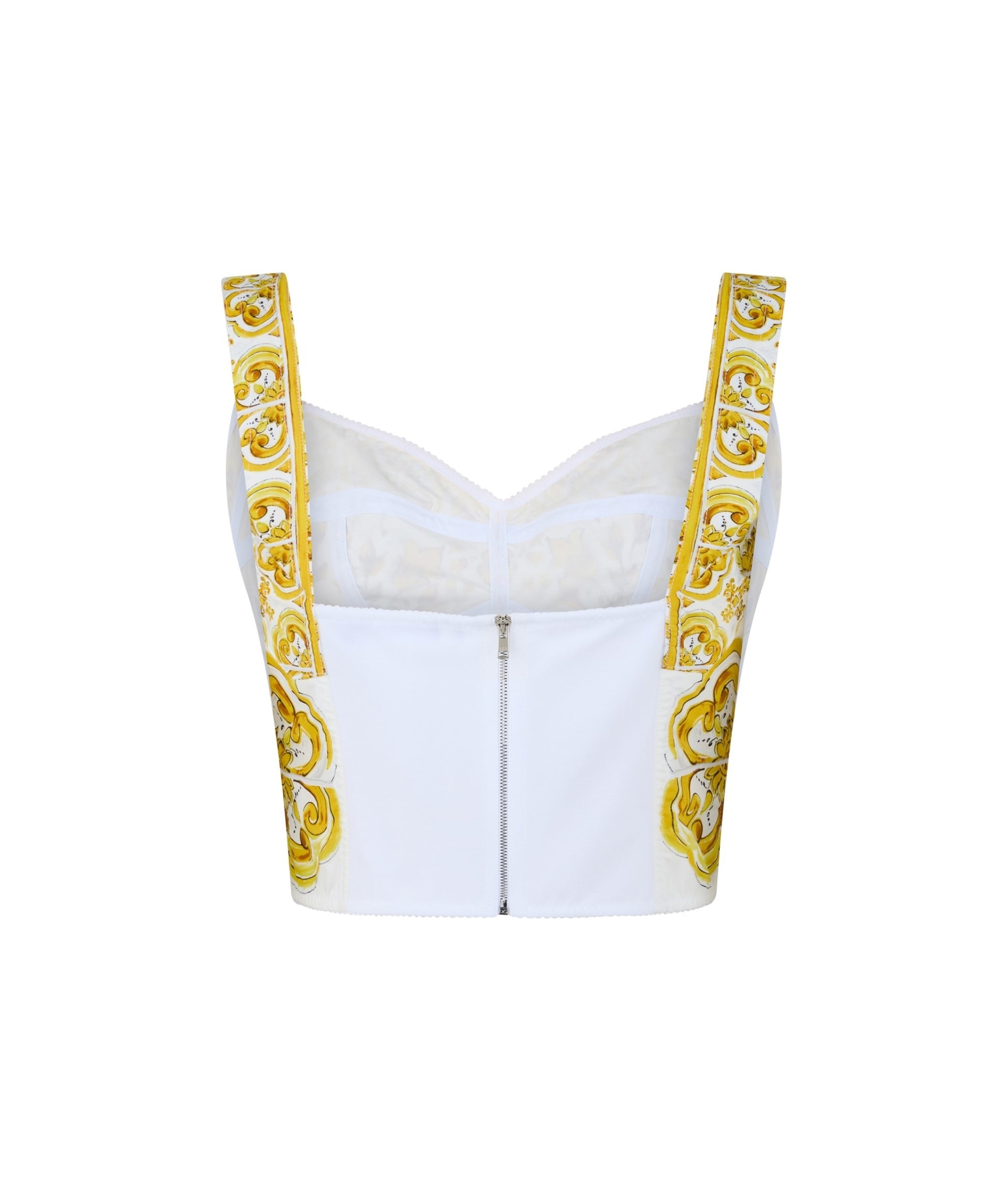 LUXURY HUB DOLCE AND GABBANA CROPPED POPLIN CORSET TOP