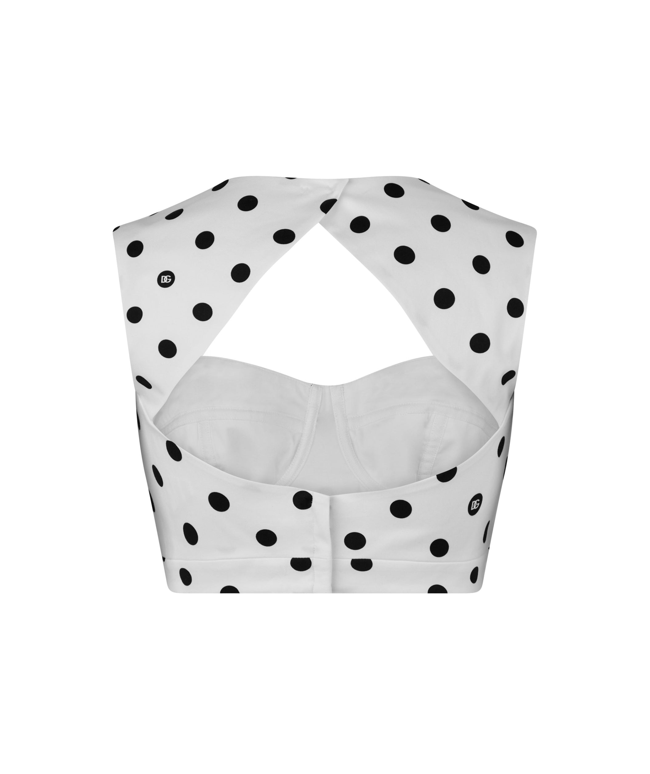 LUXURY HUB DOLCE AND GABBANA DG POLKA CROP TOP