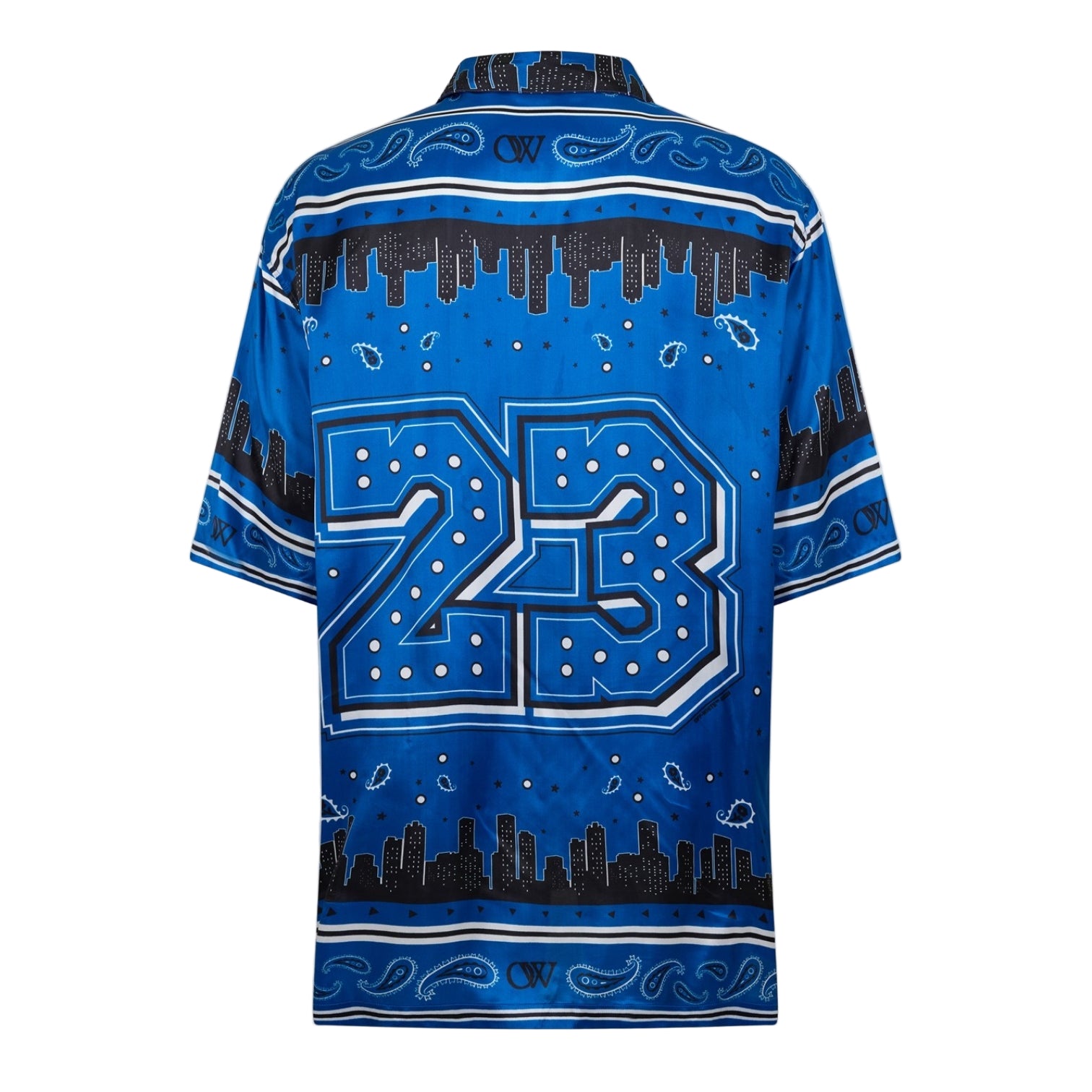 LUXURY HUB OFF WHITE BANDANA BOWLING SHIRT