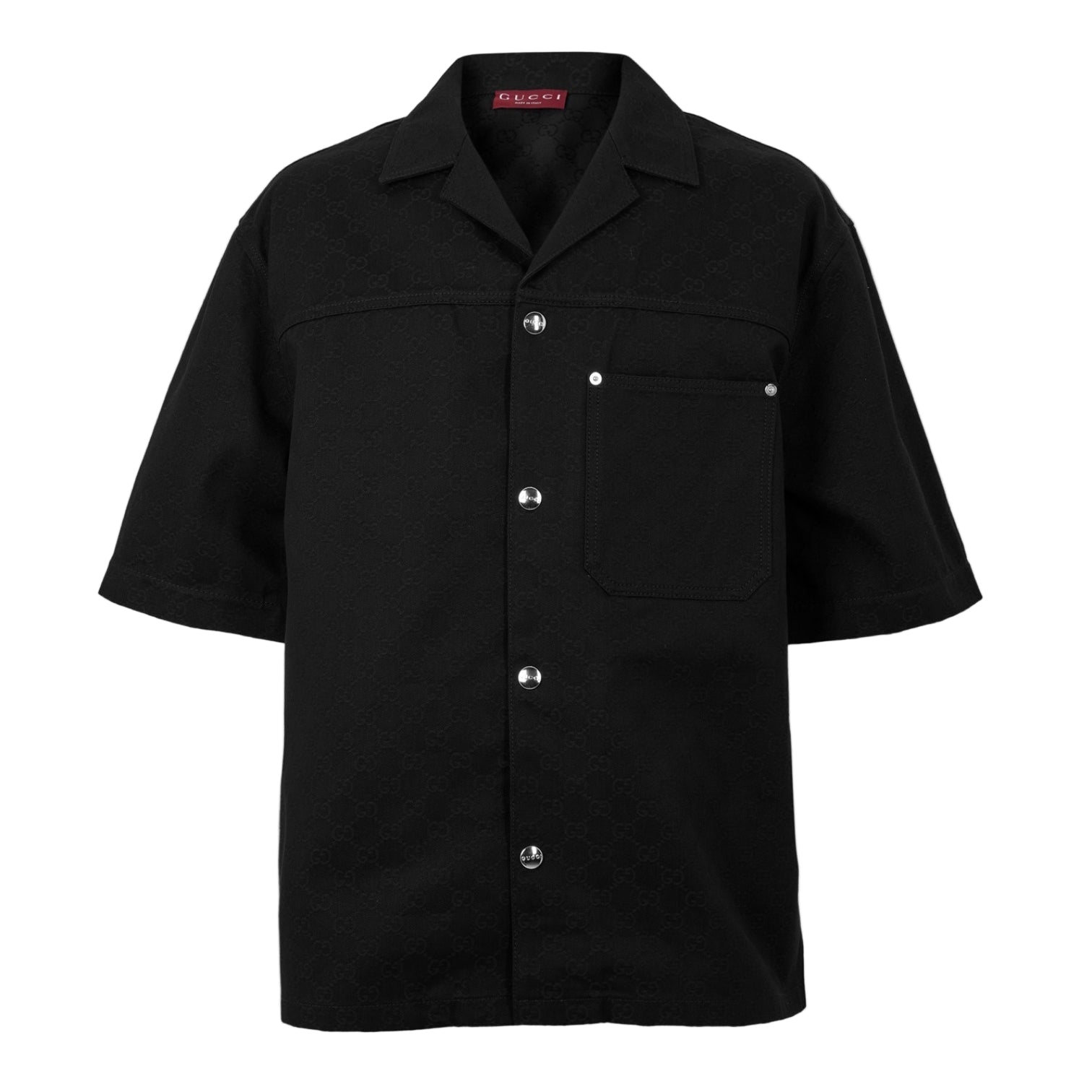 LUXURY HUB GUCCI GG DENIM SHORT-SLEEVED SHIRT