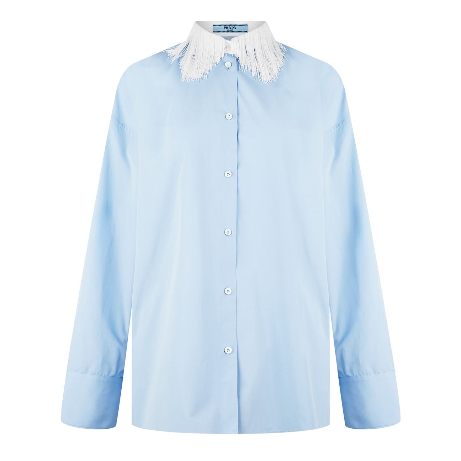 LUXURY HUB PRADA FRINGED POPLIN SHIRT