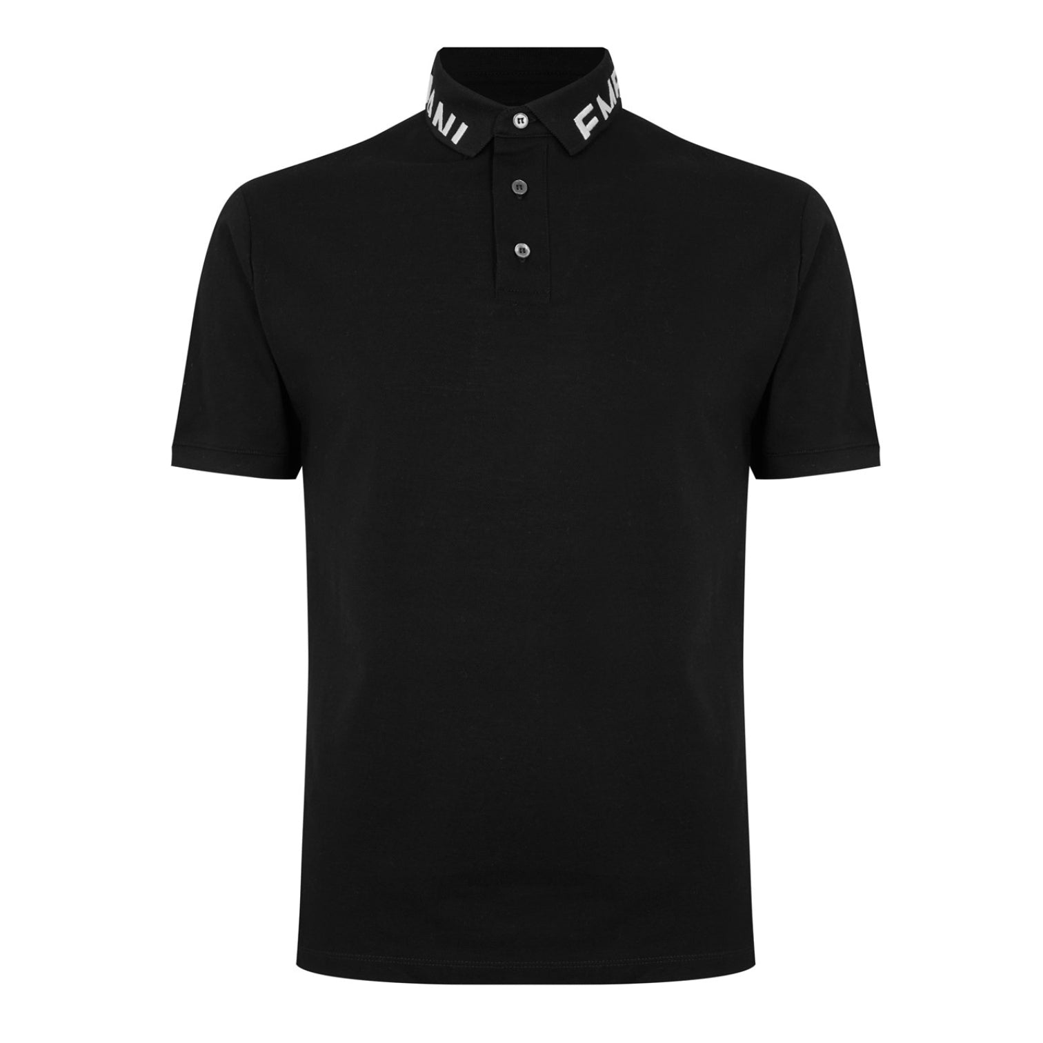 LUXURY HUB EMPORIO ARMANI EMBROIDERED PIQUE POLO TOP