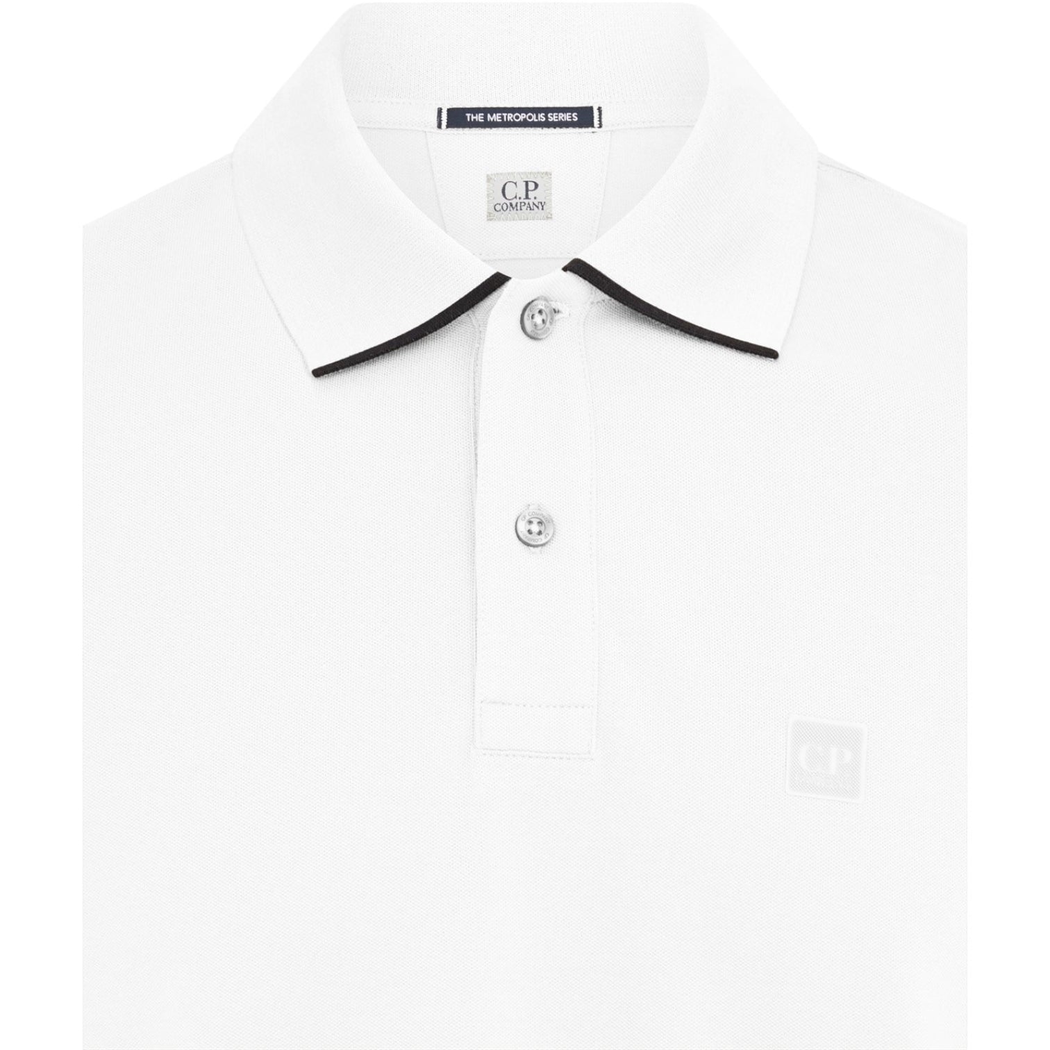 LUXURY HUB CP COMPANY METROPOLIS RIB STRETCH TIPPED POLO SHIRT