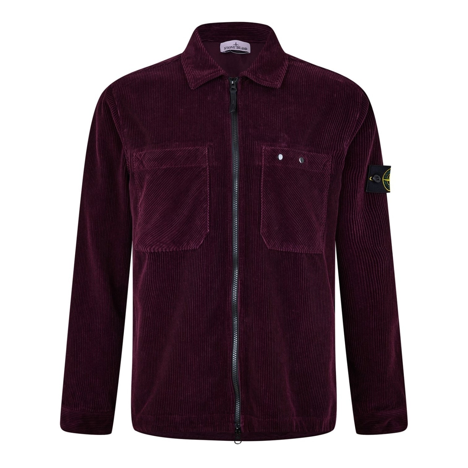 LUXURY HUB STONE ISLAND COMPASS COTTON CORDUROY OVER SHIRT.