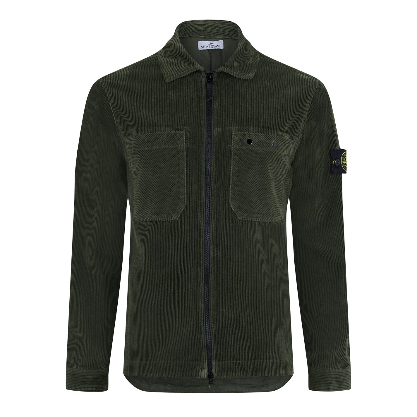 LUXURY HUB STONE ISLAND COMPASS COTTON CORDUROY OVER SHIRT.