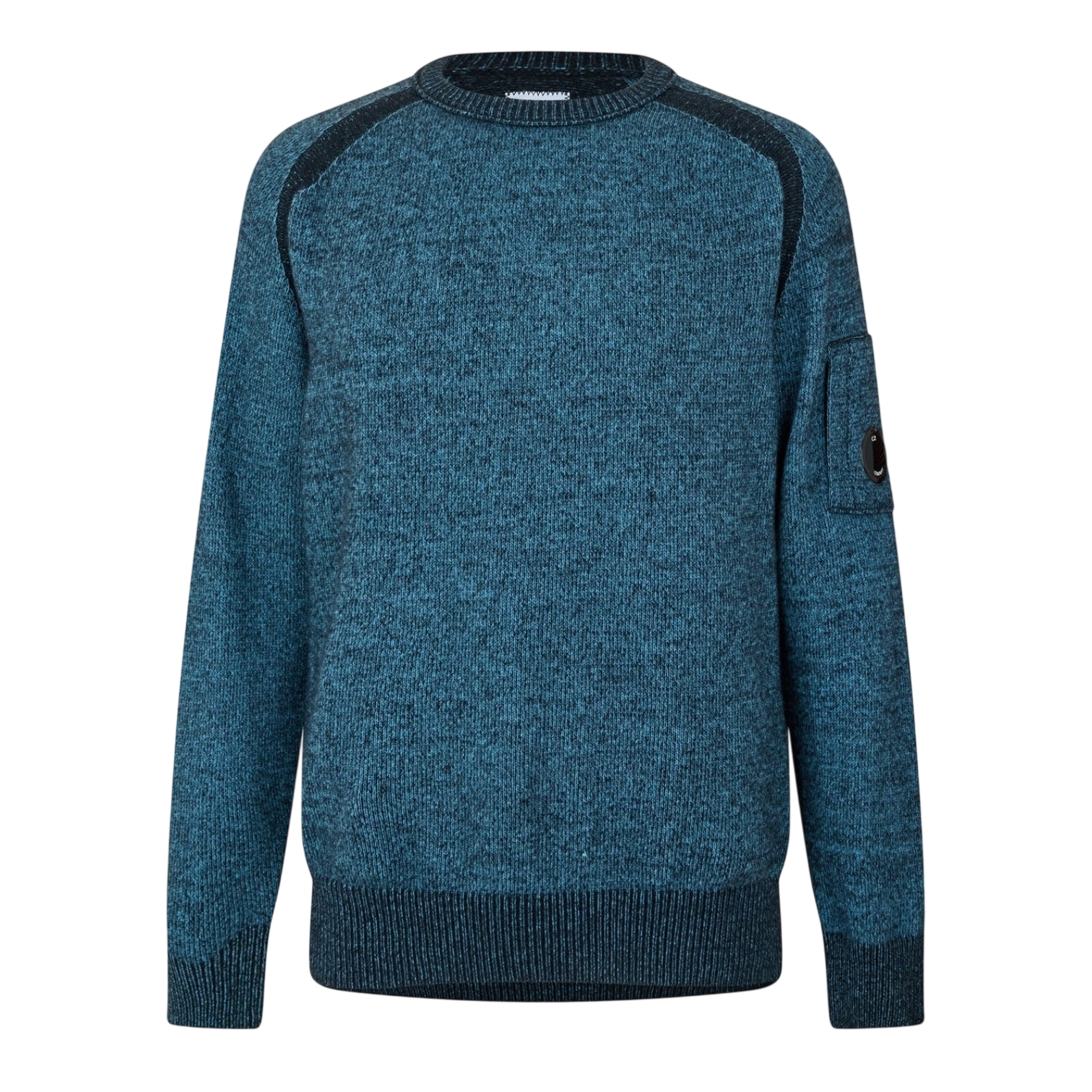 LUXURY HUB CP COMPANY MEN'S LENS CREW KNITTED TURTLE NECK JUMPER