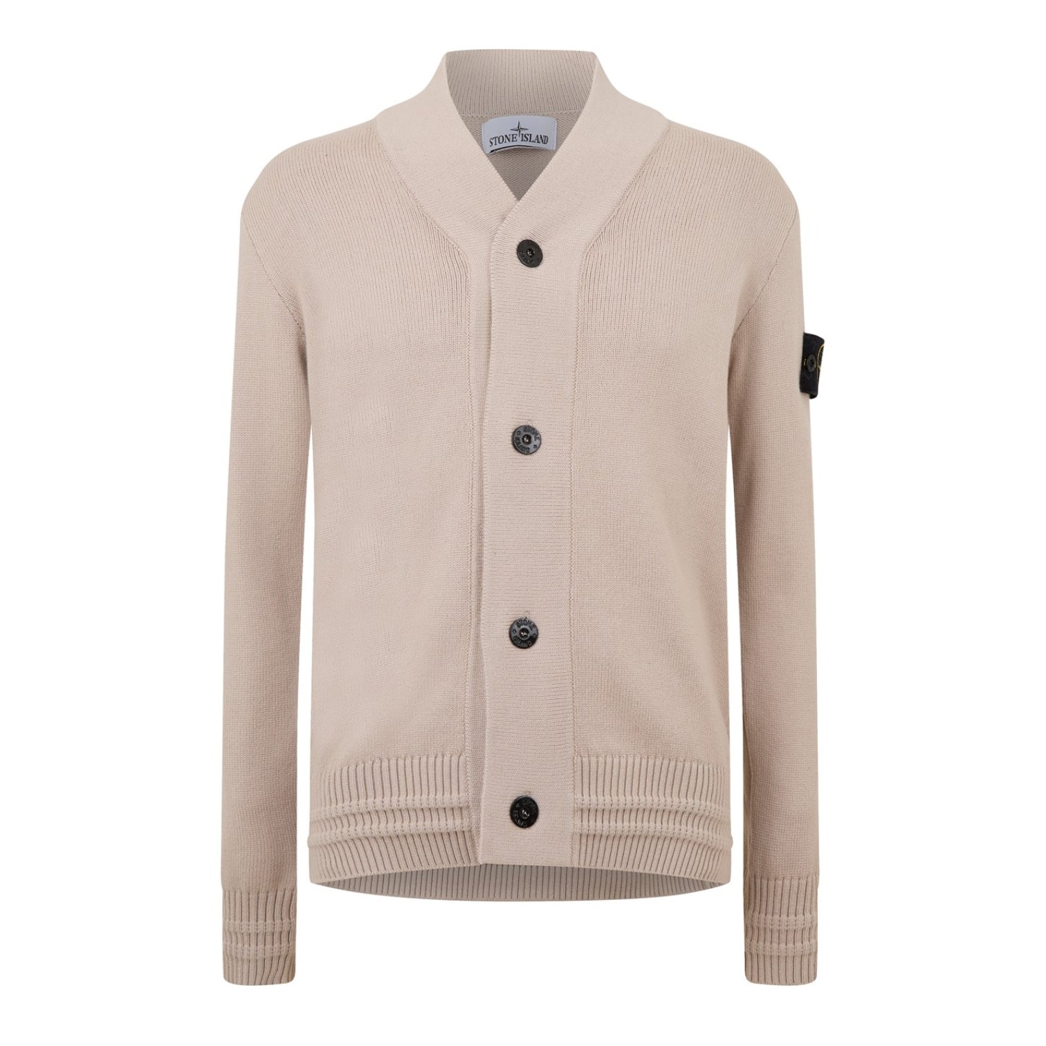 LUXURY HUB STONE ISLAND BADGE KNIT CARDIGAN