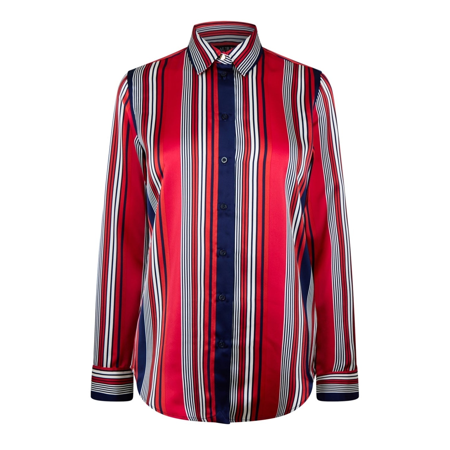 LUXURY HUB LAUREN BY RALPH LAUREN JAMELKO STRIPE LONG SLEEVE SHIRT