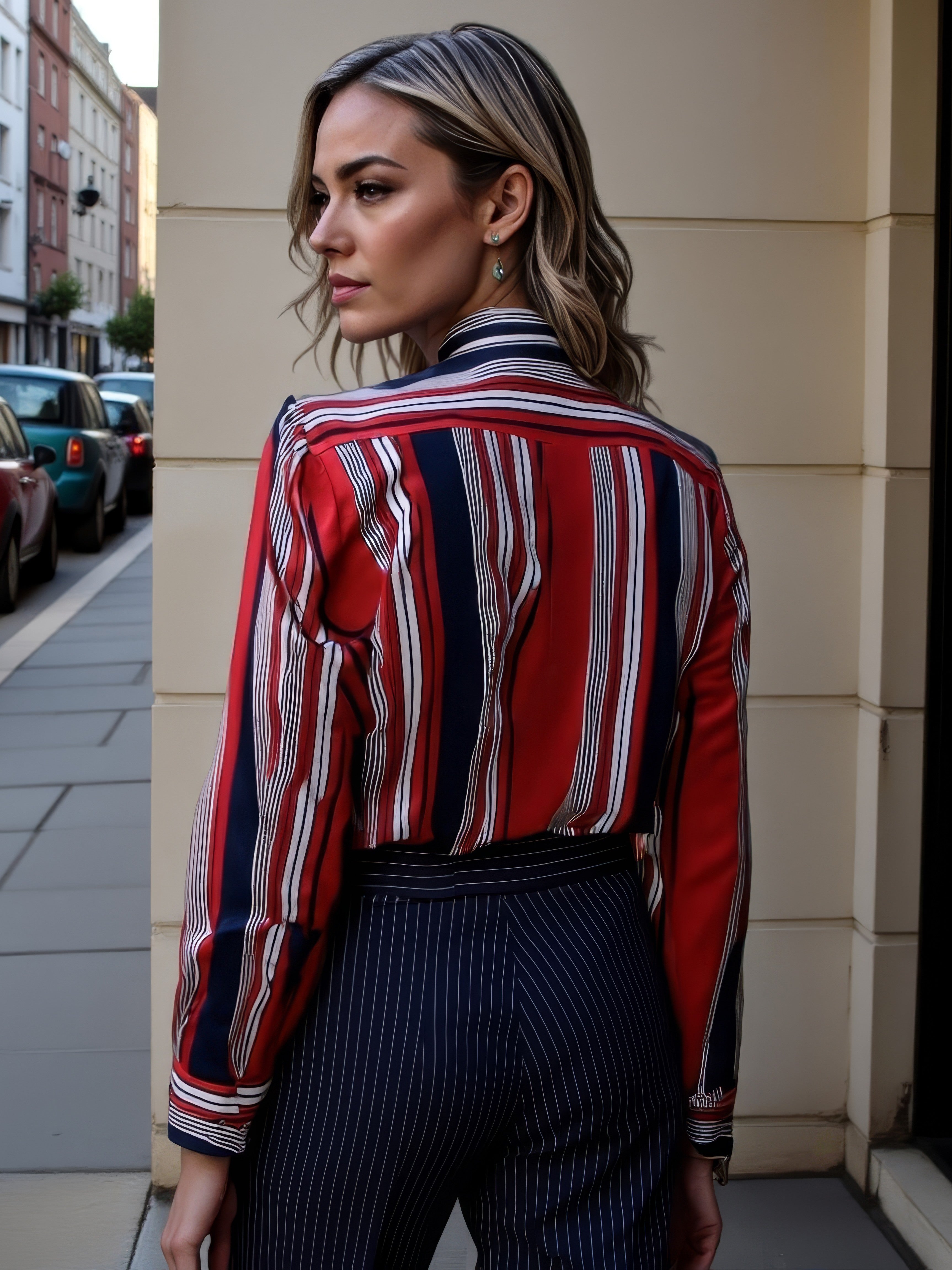 LUXURY HUB LAUREN BY RALPH LAUREN JAMELKO STRIPE LONG SLEEVE SHIRT