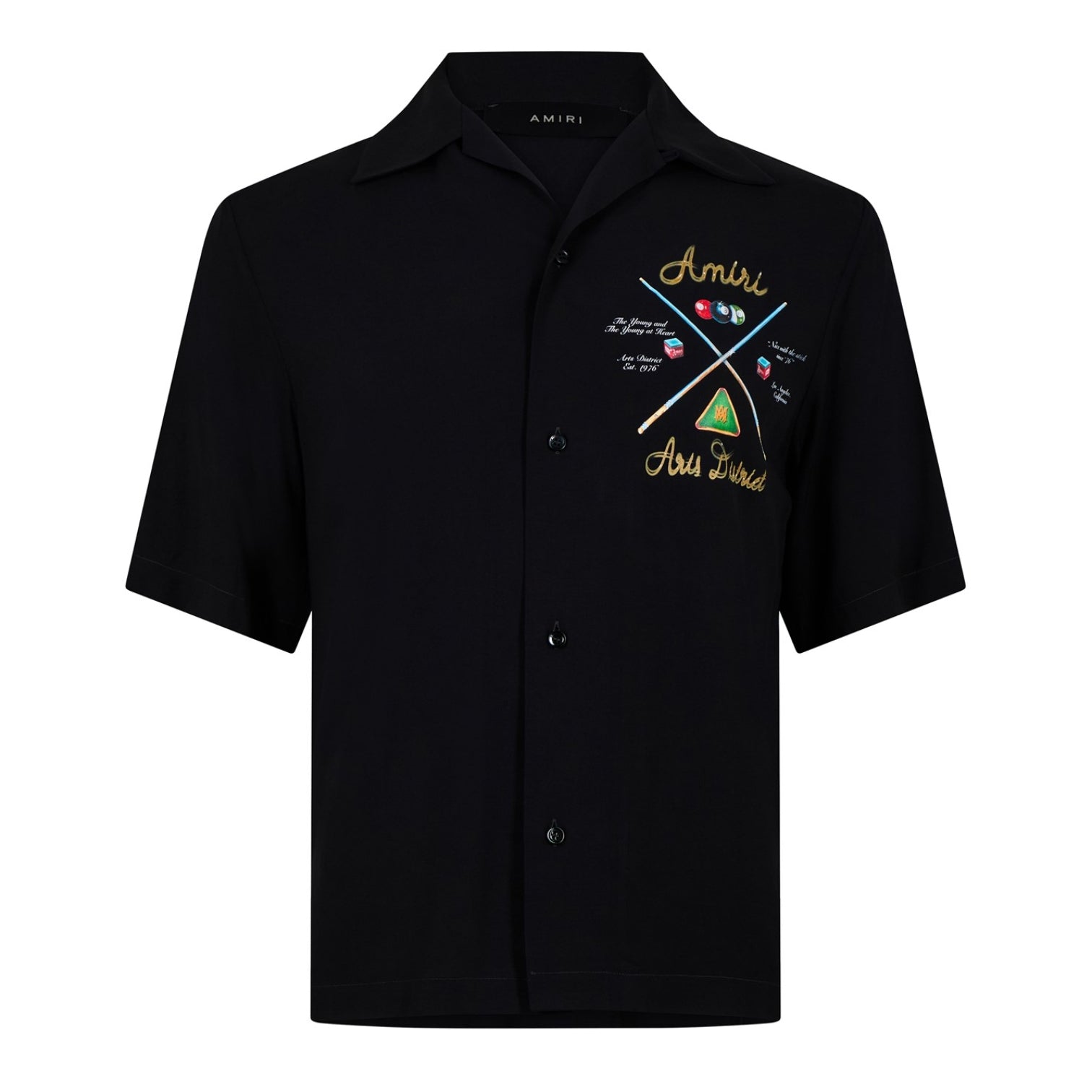 LUXURY HUB AMIRI POOL CUE SHORT SLEEVE SHIRT