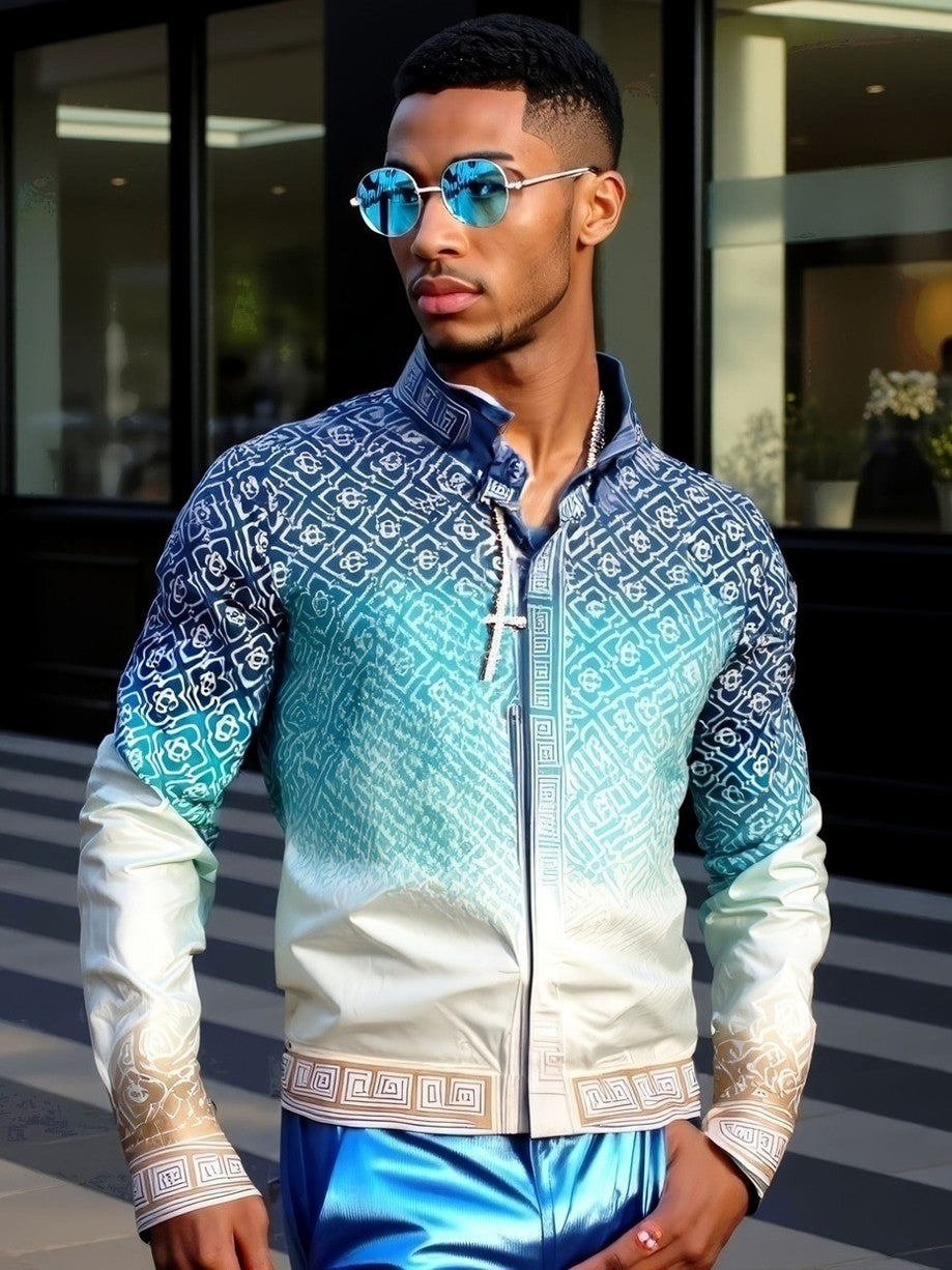 LUXURY HUB CASABLANCA CASA LONG SLEEVE MONO SILK SHIRT