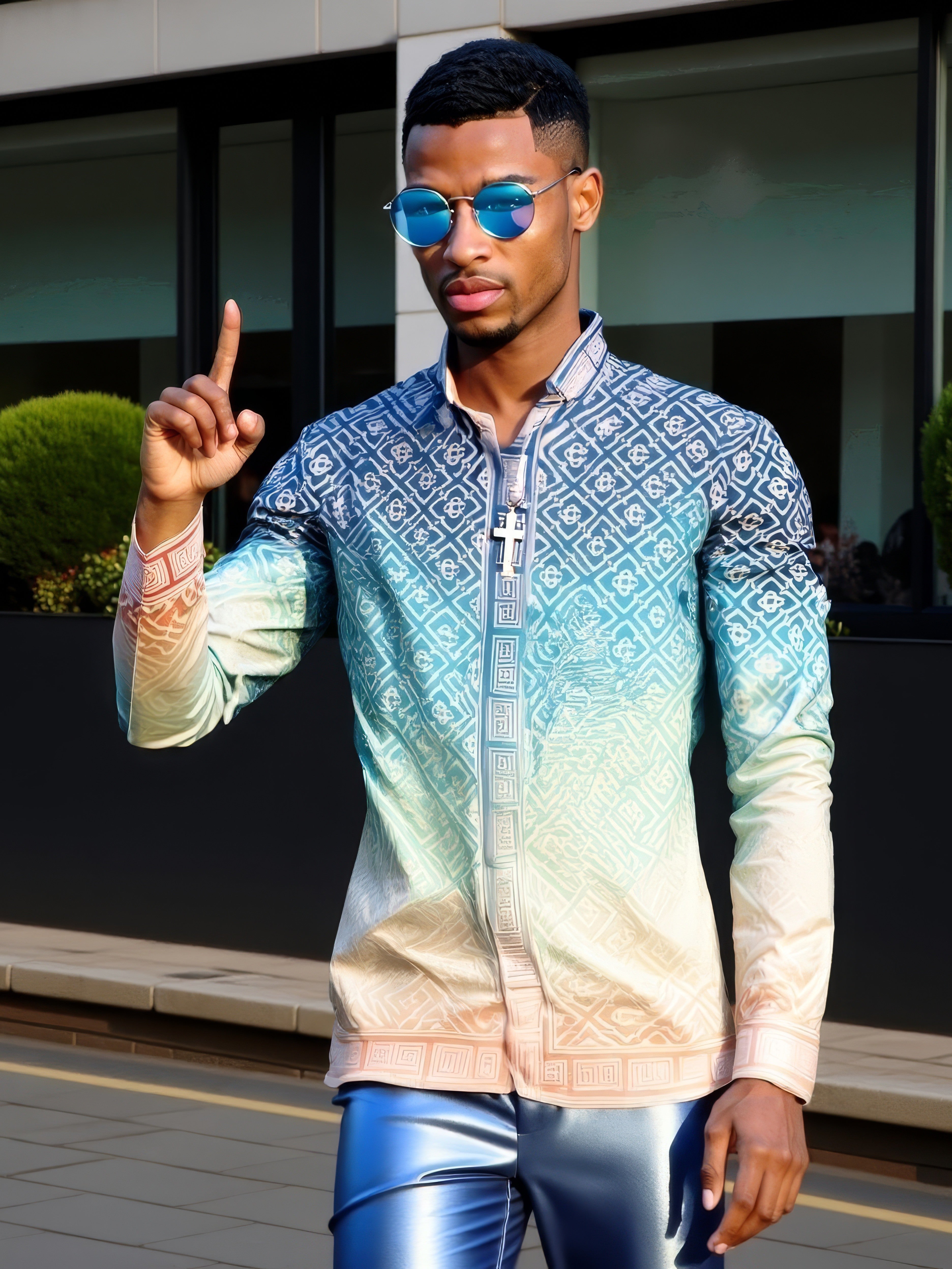 LUXURY HUB CASABLANCA CASA LONG SLEEVE MONO SILK SHIRT