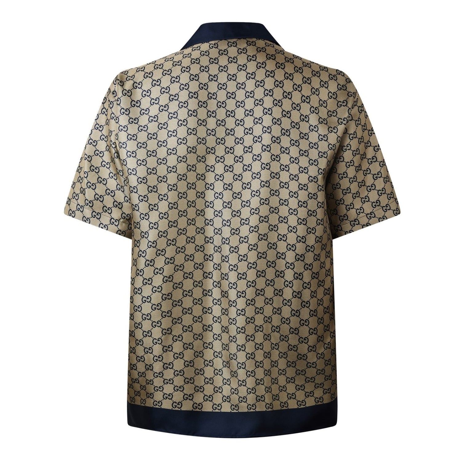 LUXURY HUB GUCCI MEN'S GG MONOGRAM LOGO SILK BOWLING SHIRT