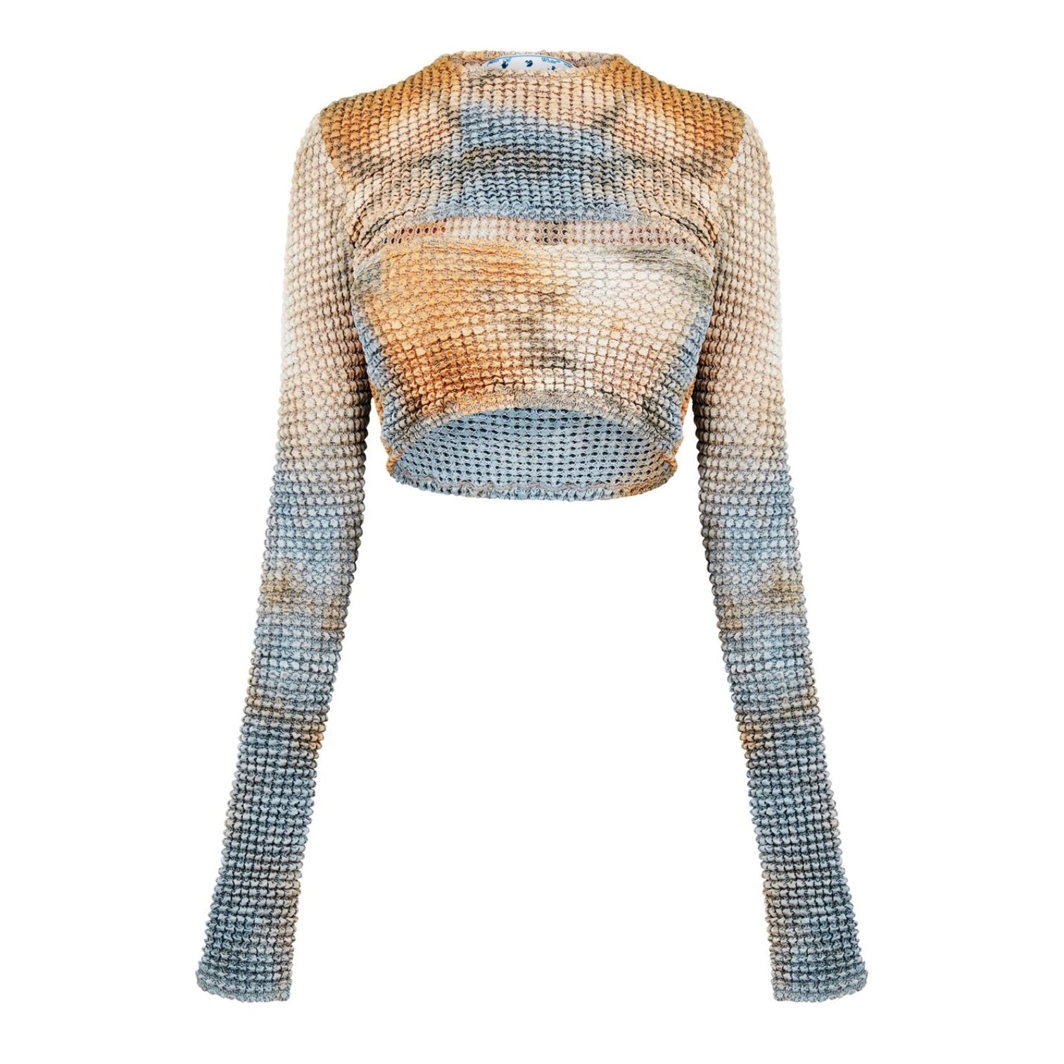 LUXURY HUB OFF WHITE TIE DYE DOUBLE CROP TOP