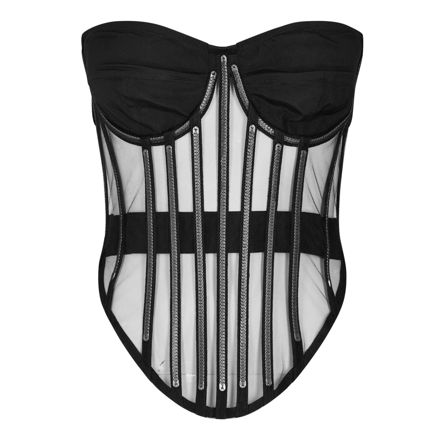 LUXURY HUB DOLCE AND GABBANA TULLE BONNED CORSET