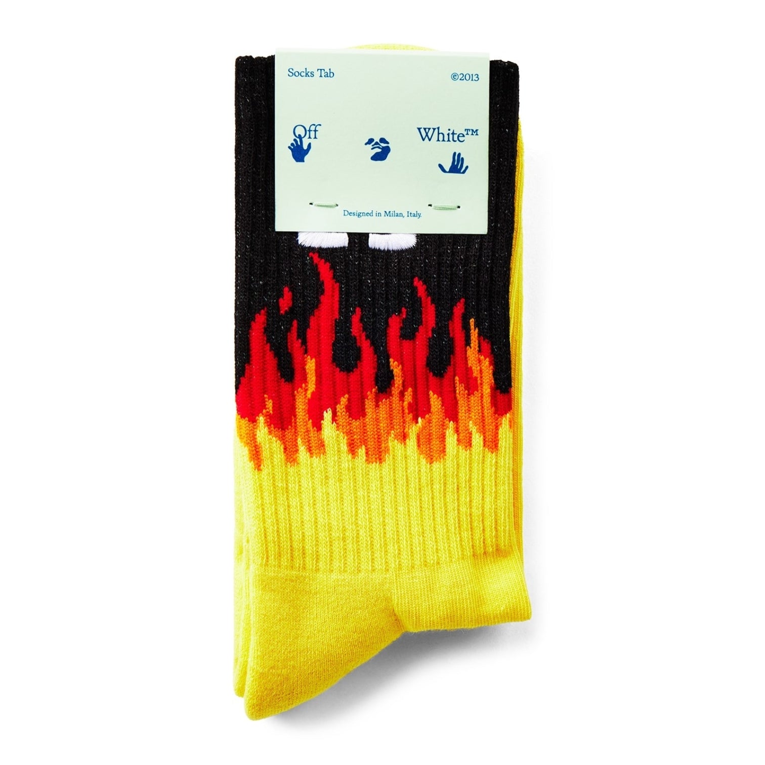 LUXURY HUB OFF WHITE OFF FLAMES SOCKS