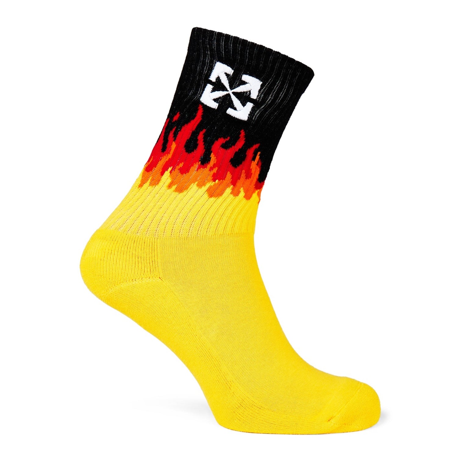 LUXURY HUB OFF WHITE OFF FLAMES SOCKS