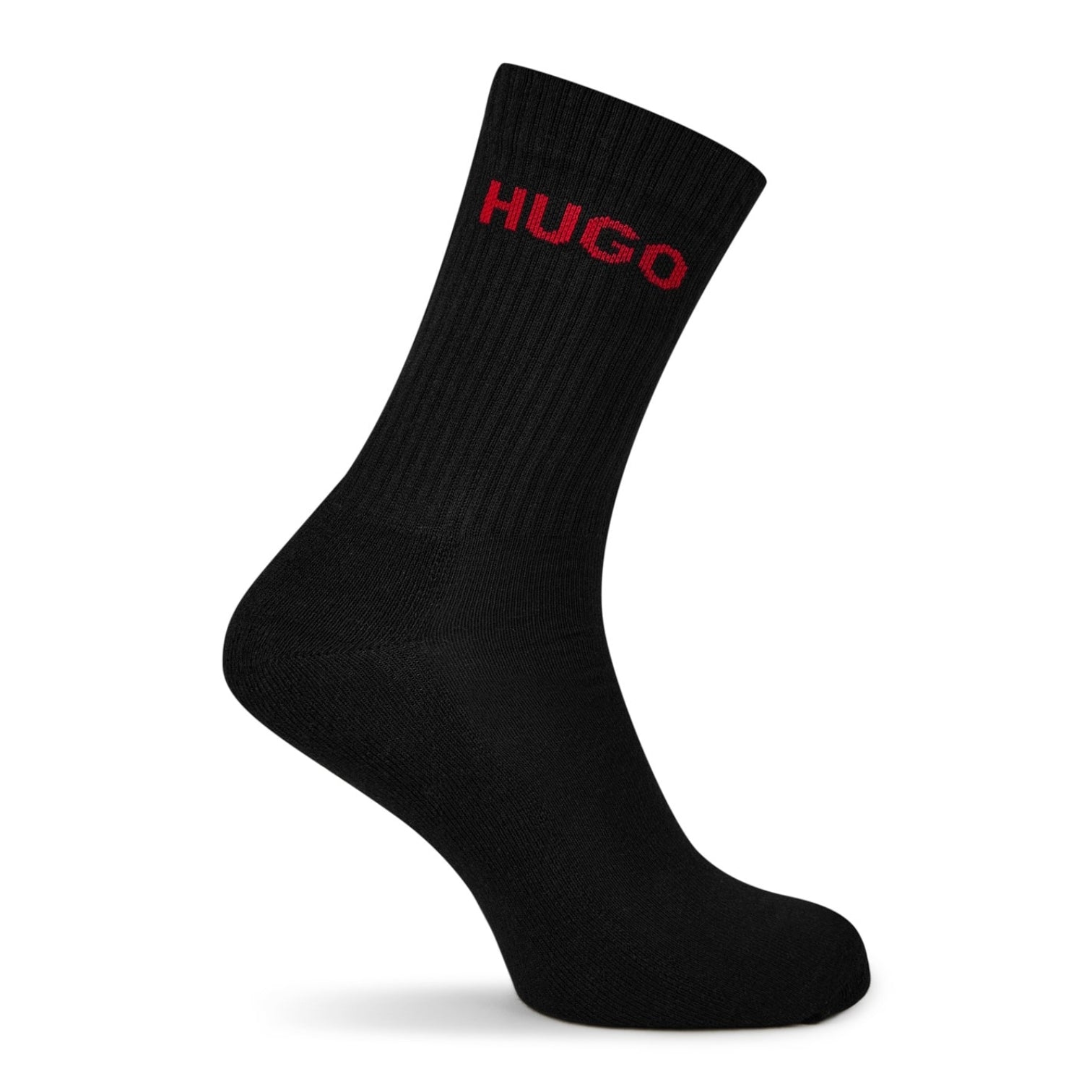 LUXURY HUB HUGO 6-PACK RIBBED LOGO CREW SOCKS