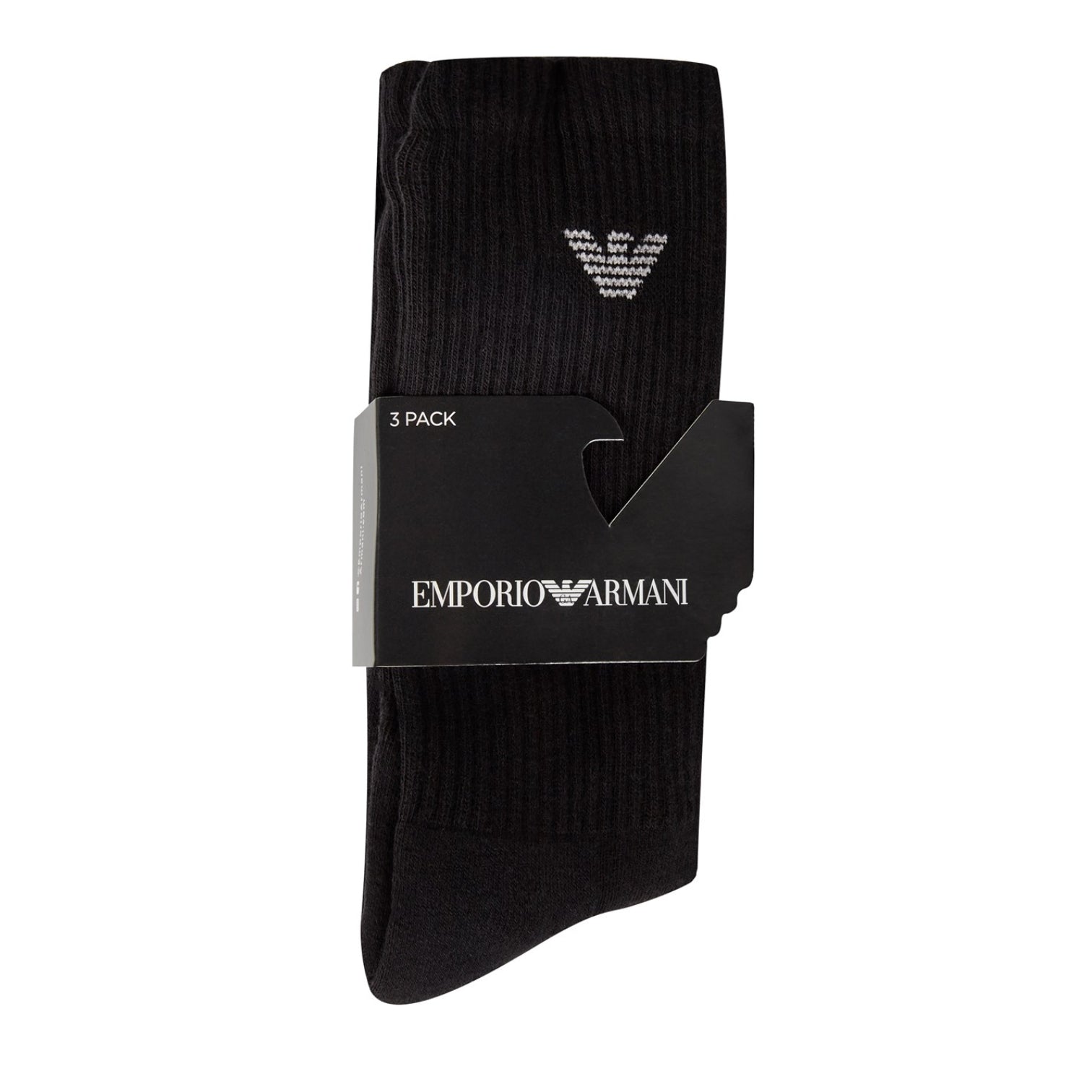 LUXURY HUB EMPORIO ARMANI 3 PACK CREW LOGO SOCKS