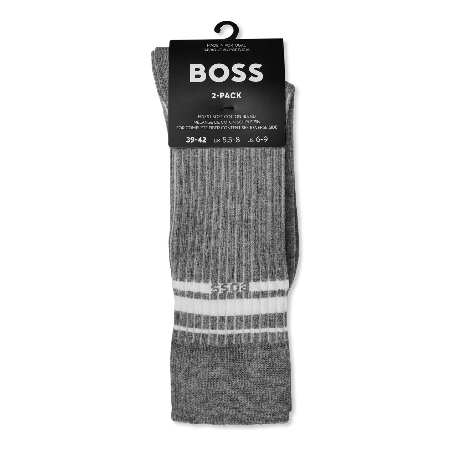 LUXURY HUB BOSS 2PACK RS RIB STRIPE SOCKS