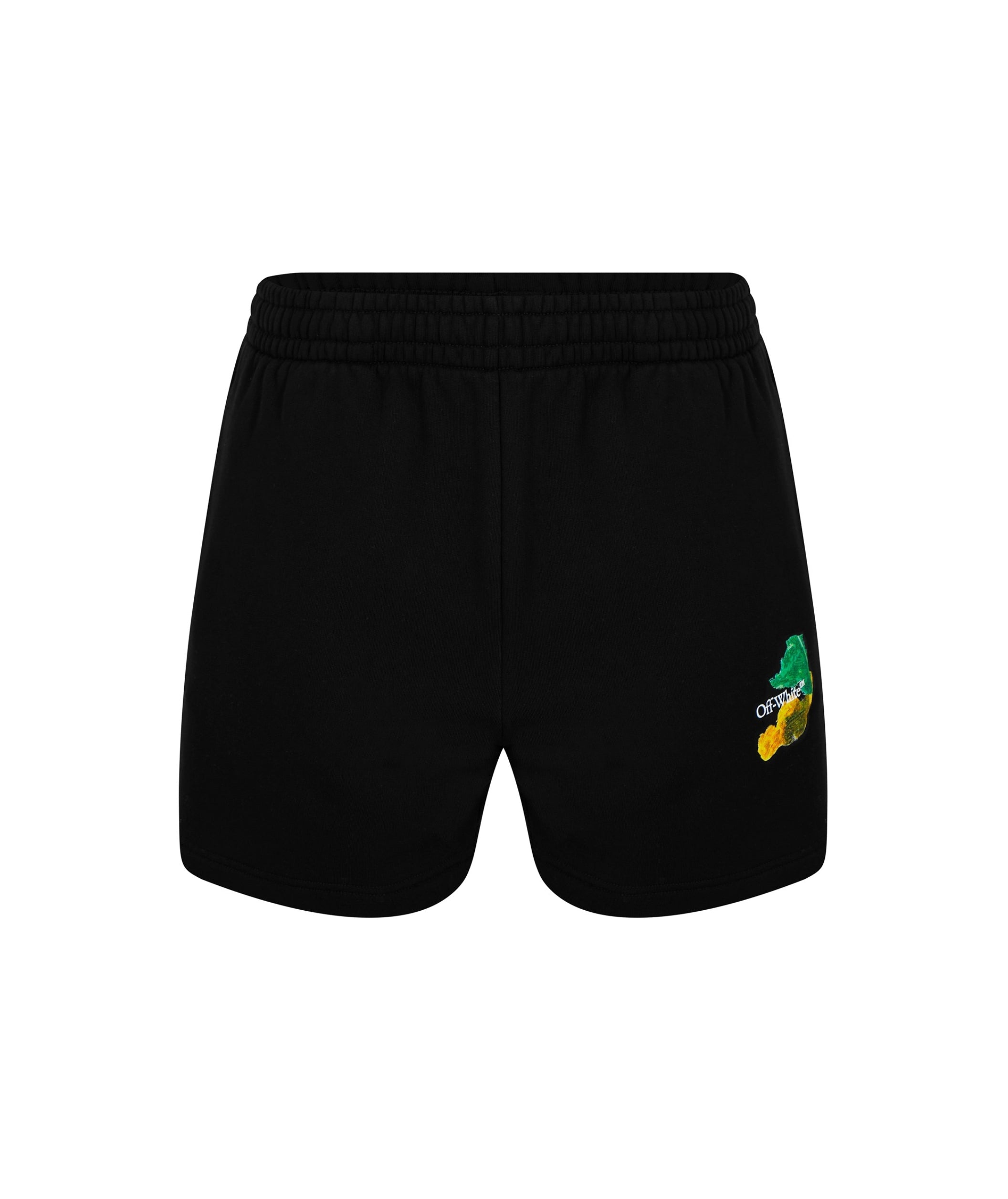 LUXURY HUB OFF WHITE BRUSH ARROW COTTON SHORTS