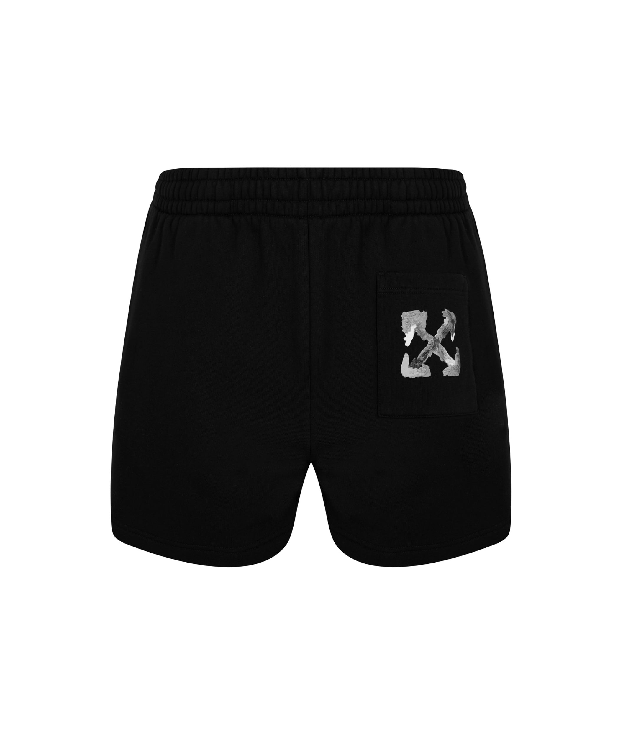 LUXURY HUB OFF WHITE BRUSH ARROW COTTON SHORTS