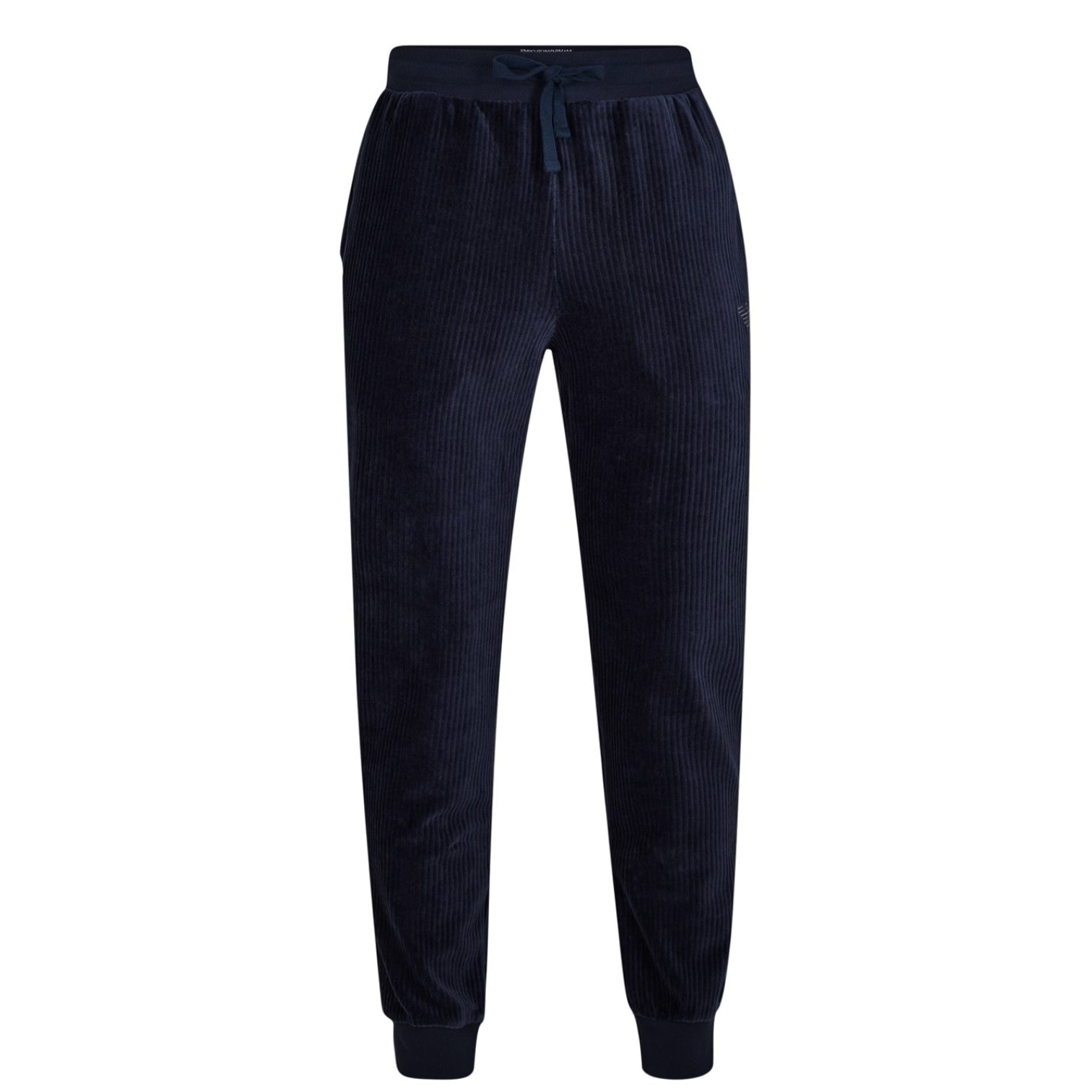 LUXURY HUB  EMPORIO ARMANI RIBBED VELOUR JOGGERS