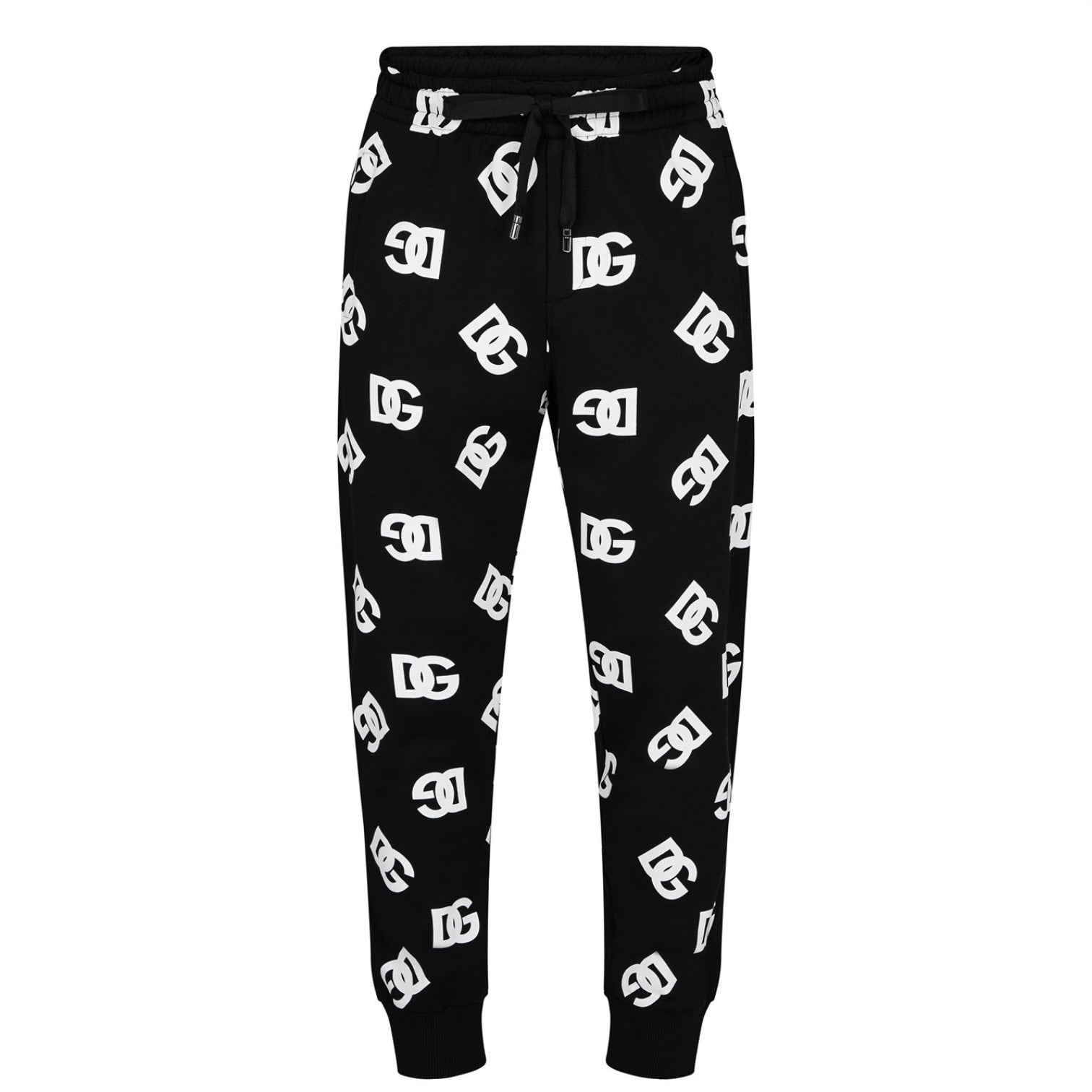 LUXURY HUB DOLCE AND GABBANA ALL OVER PRINT LOGO JOGGERS