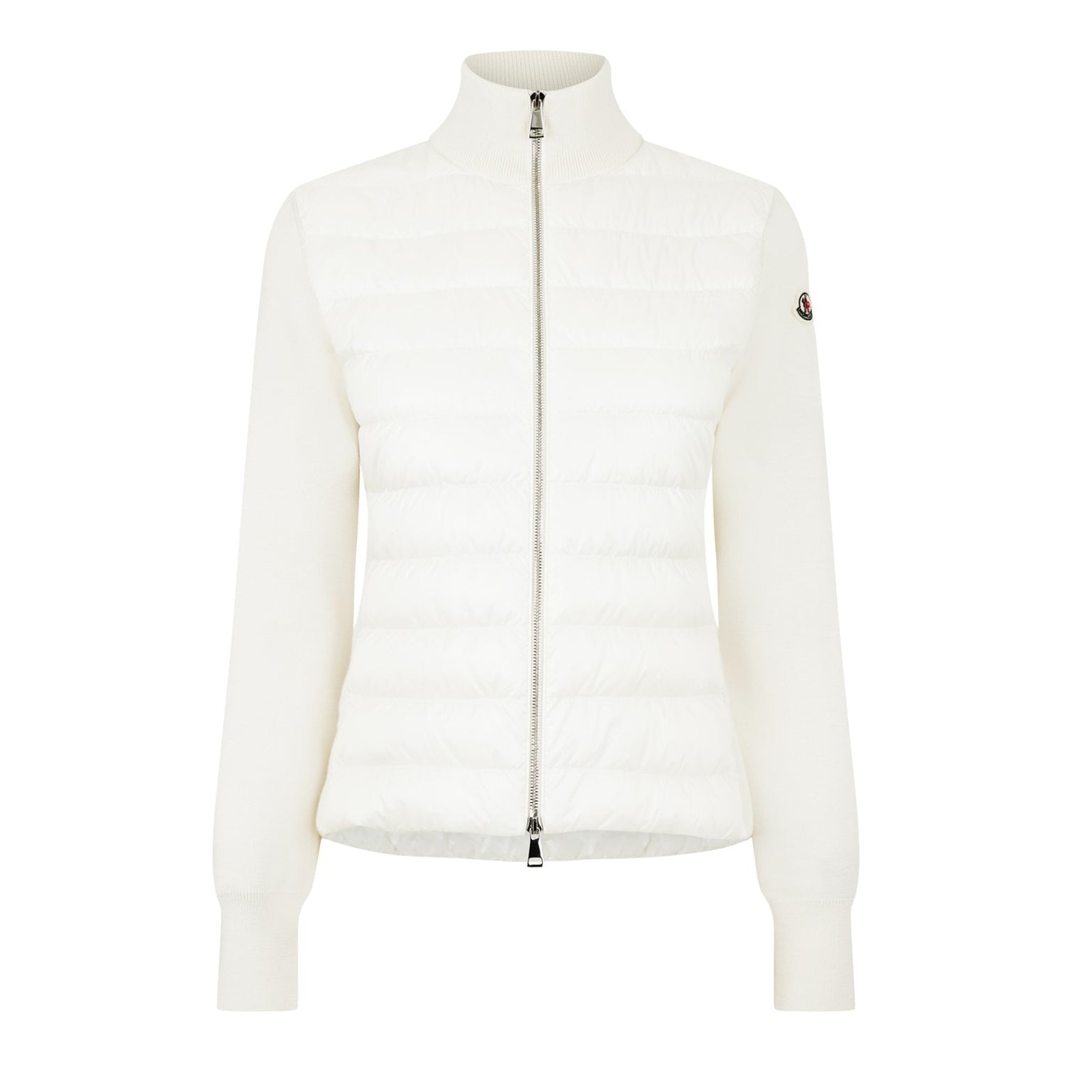LUXURY HUB MONCLER WOMEN'S DOWN PADDED FUNNEL NECK LONG SLEEVE HYBRID JACKET