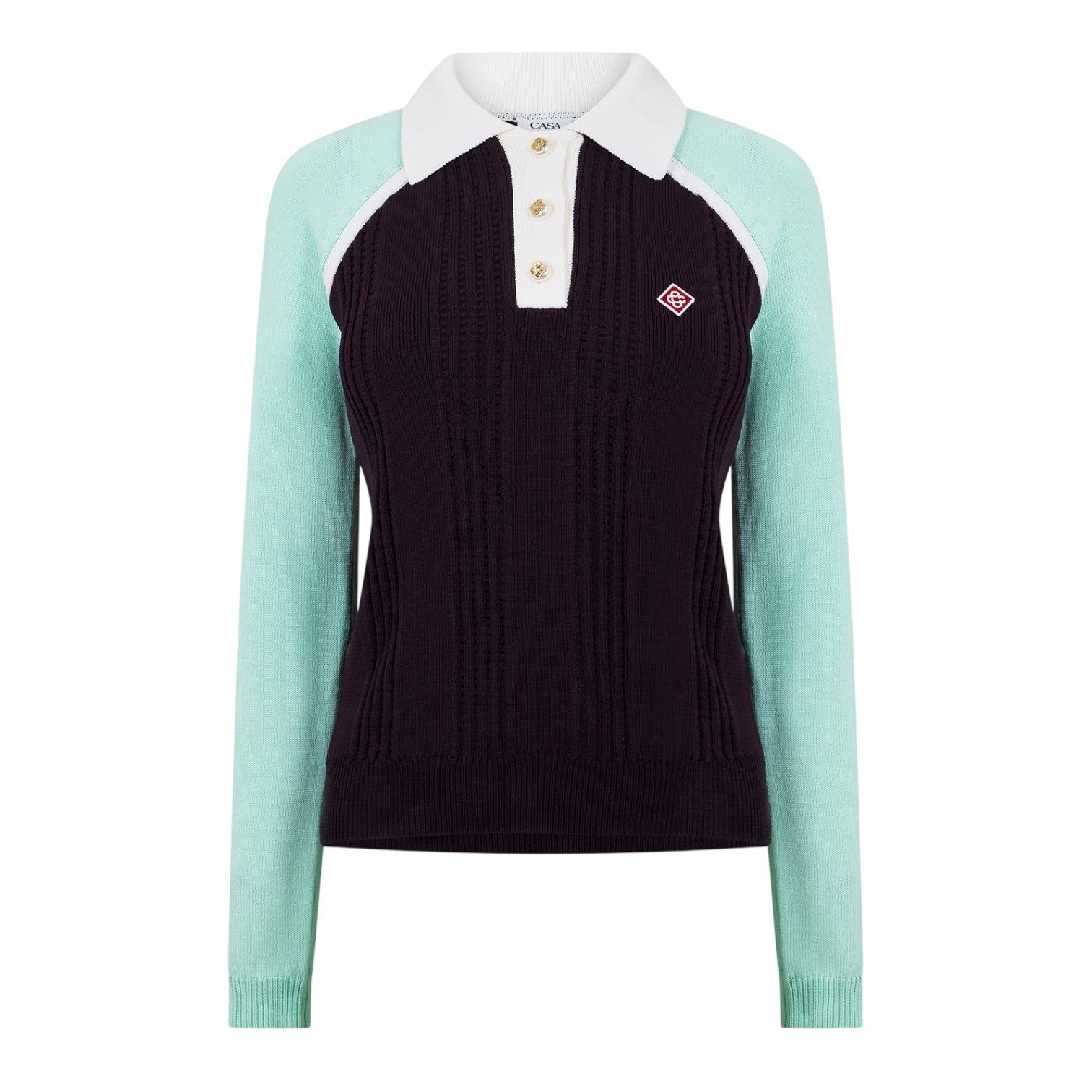 LUXURY HUB CASABLANCA WOMEN'S SPORTY LONG SLEEVE POLO SHIRT