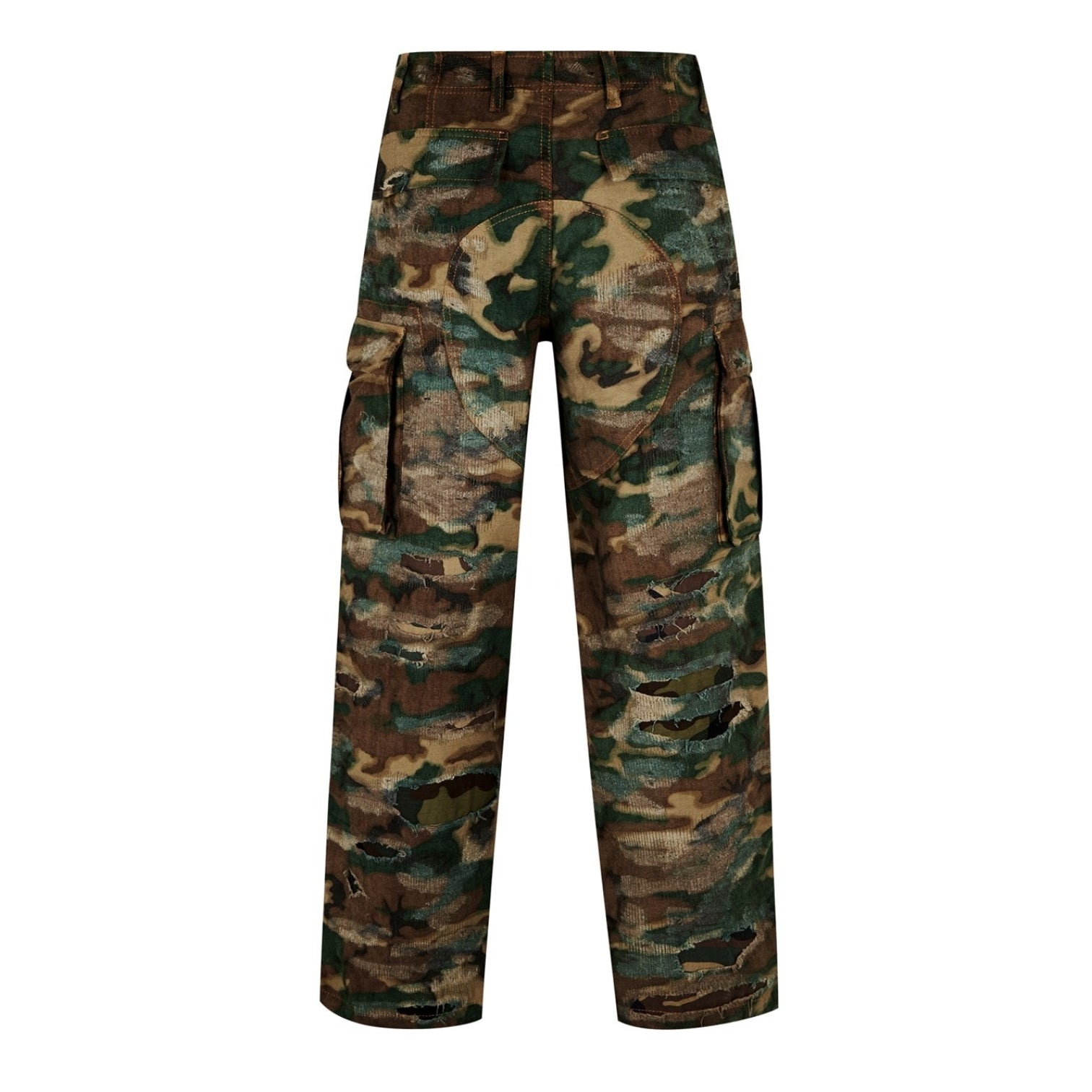 LUXURY HUB GIVENCHY DISTRESSED CAMO CARGO TROUSERS