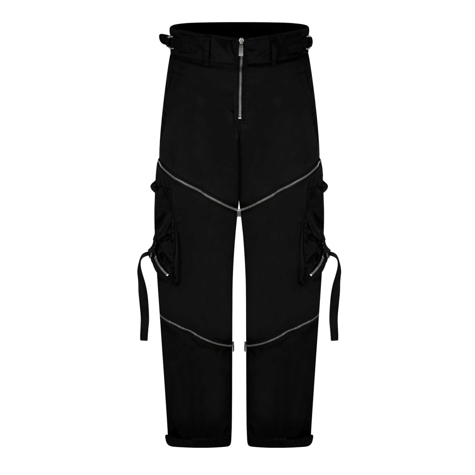 LUXURY HUB OFF WHITE ZIPPED CARGO TROUSERS