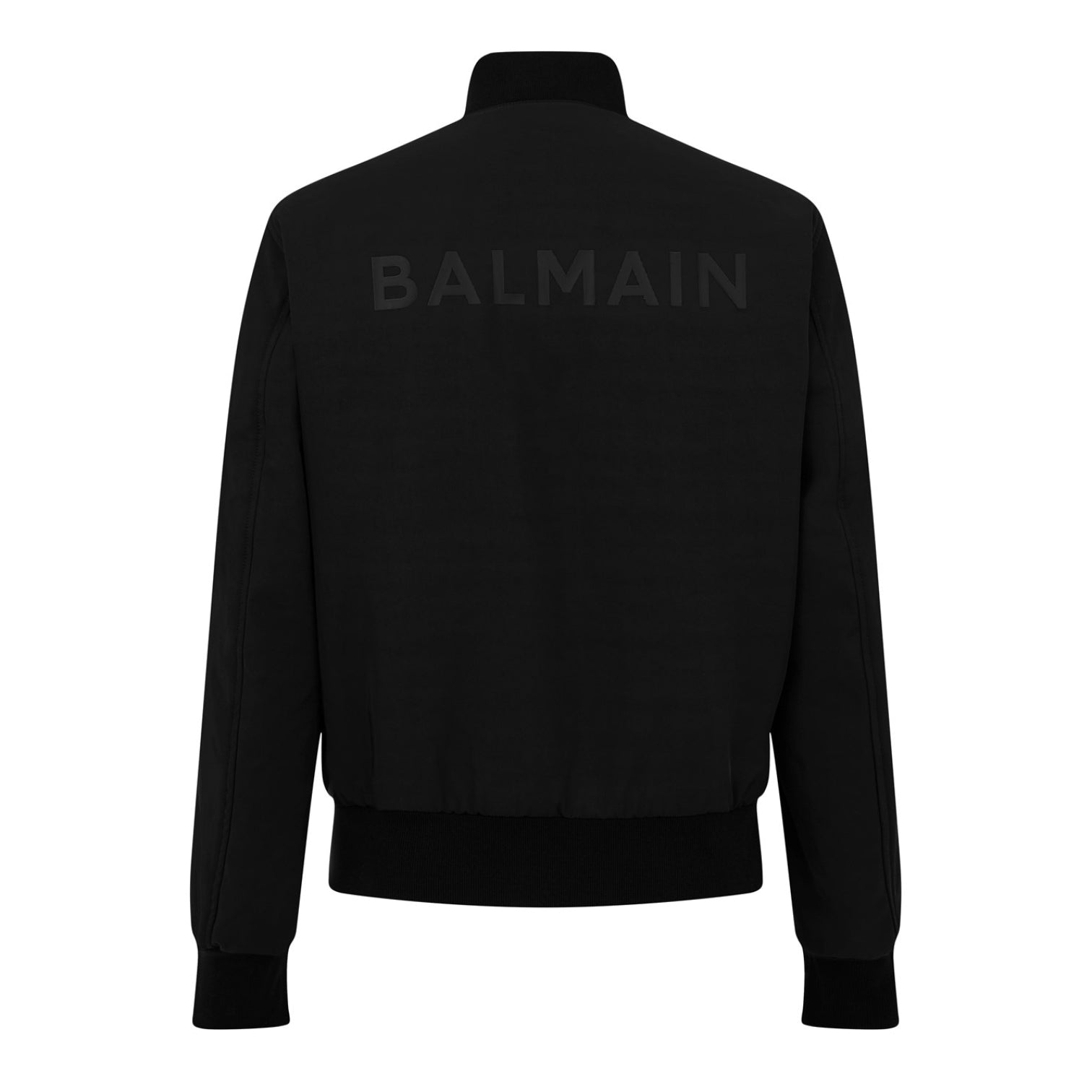 LUXURY HUB BALMAIN LOGO NYLON BOMBER JACKET