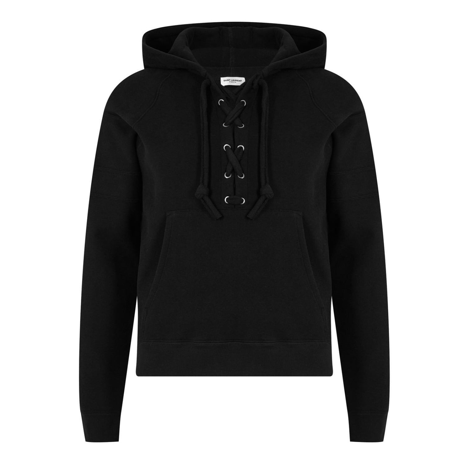 LUXURY HUB SAINT LAURENT CROSSOVER DETAIL JERSEY HOODIE