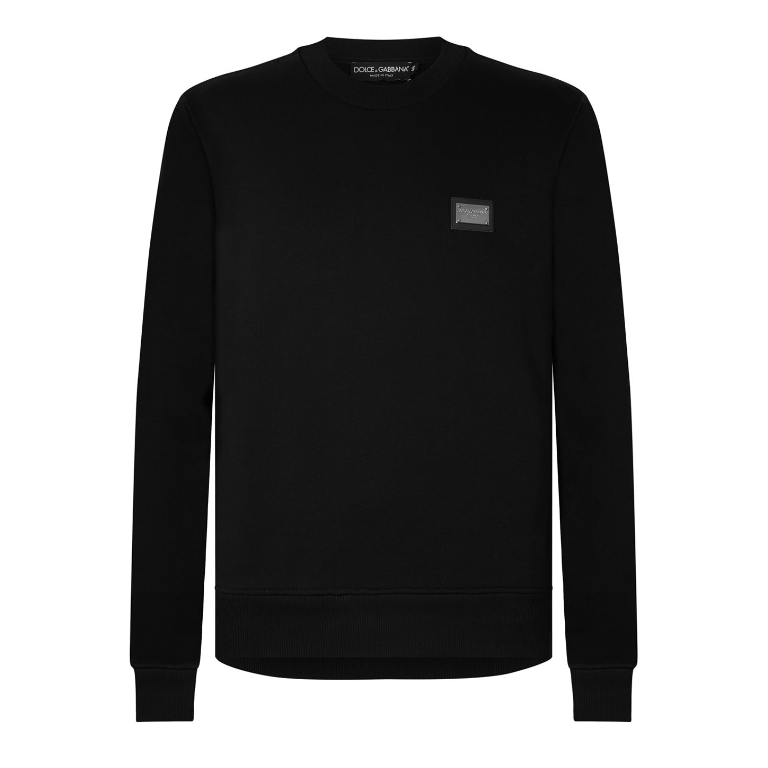 LUXURY HUB DOLCE AND GABBANA LOGO TAG CREW SWEATER