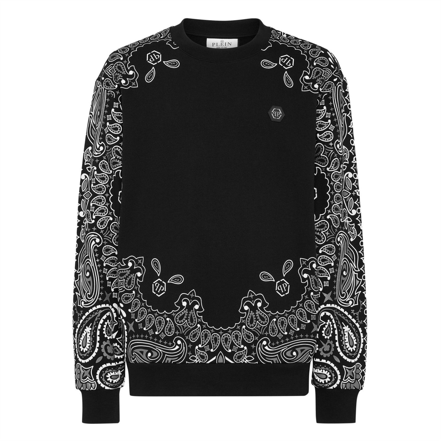 LUXURY HUB PHILIPP PLEIN PAISLEY BANDANA SWEATSHIRT